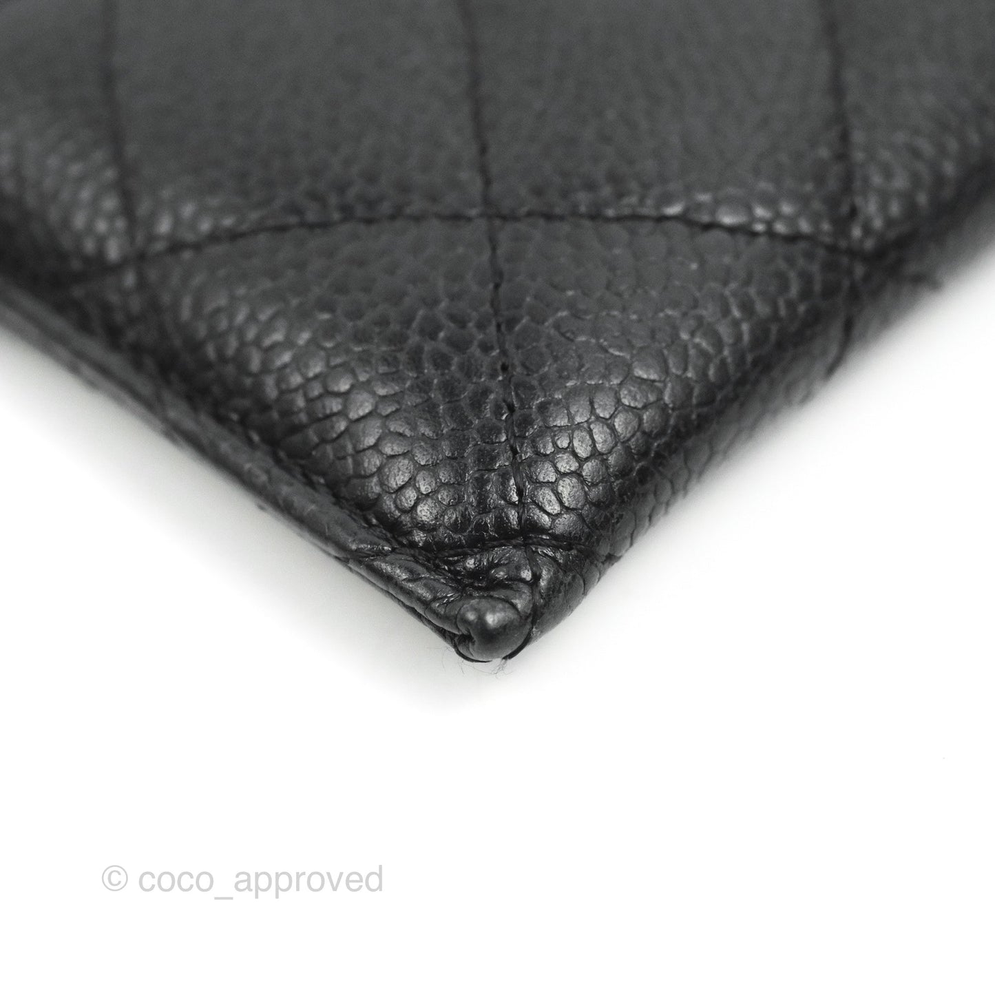 Chanel Classic Flat Card Holder Black Caviar Gold Hardware