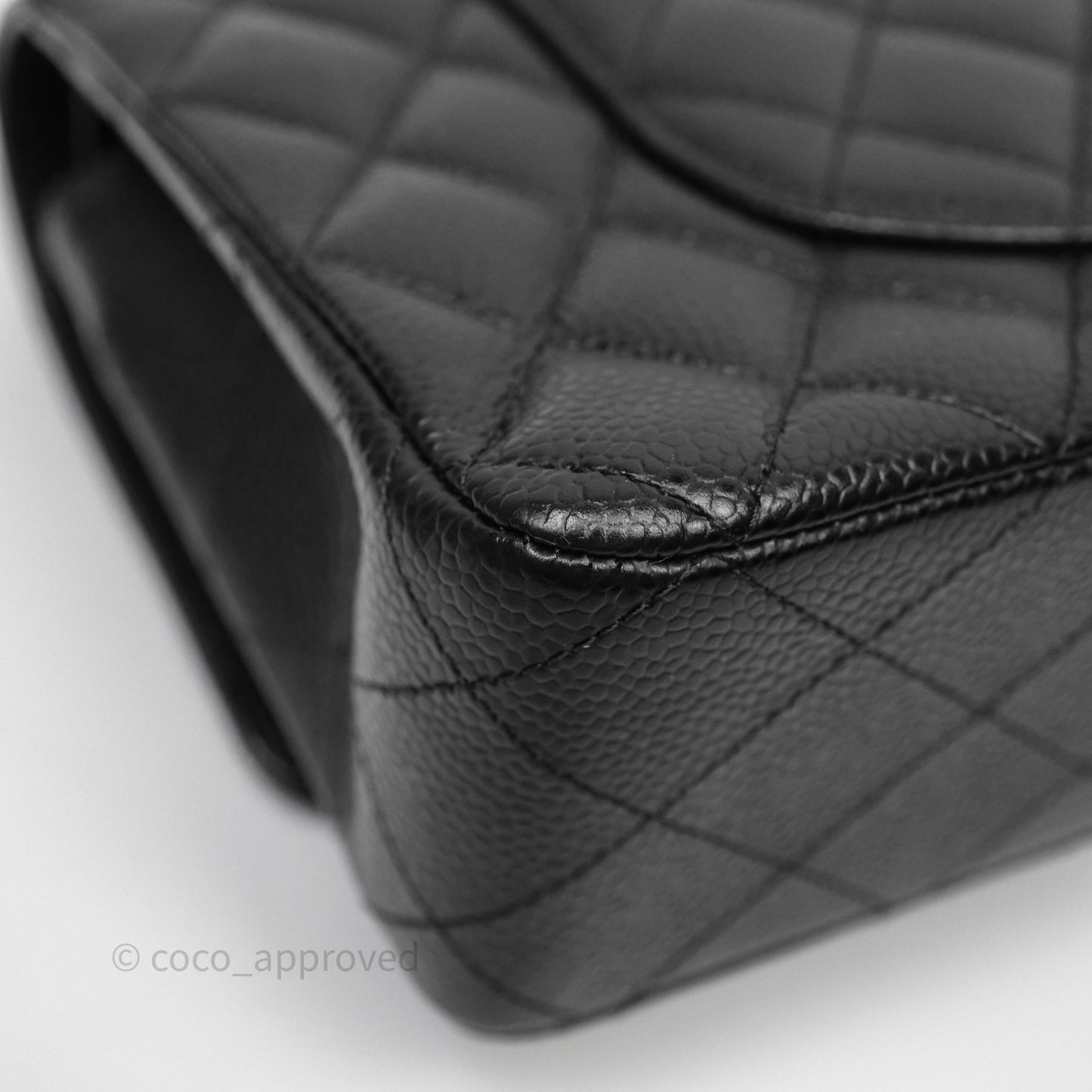 Chanel Classic M/L Medium Flap Quilted Black Caviar Silver Hardware