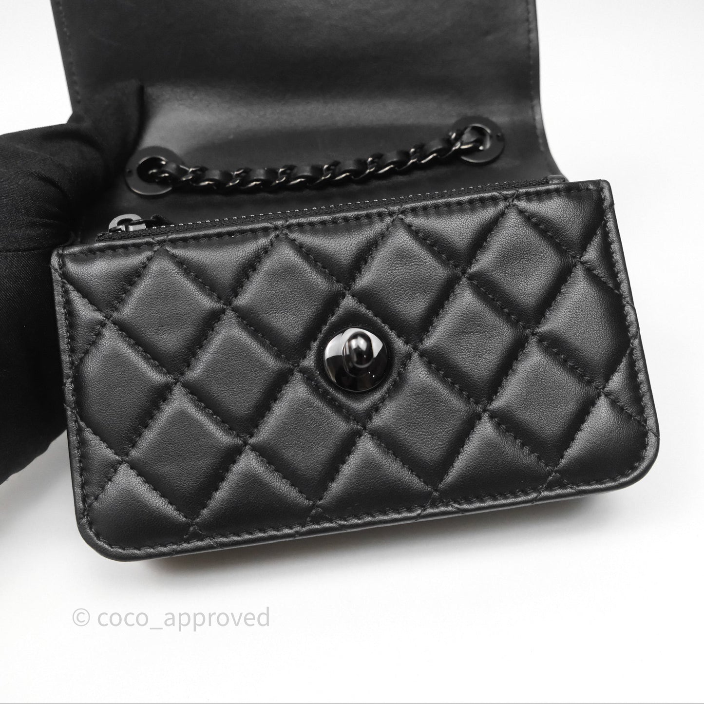 Chanel Mini Quilted Trendy CC WOC Wallet On Chain So Black Lambskin