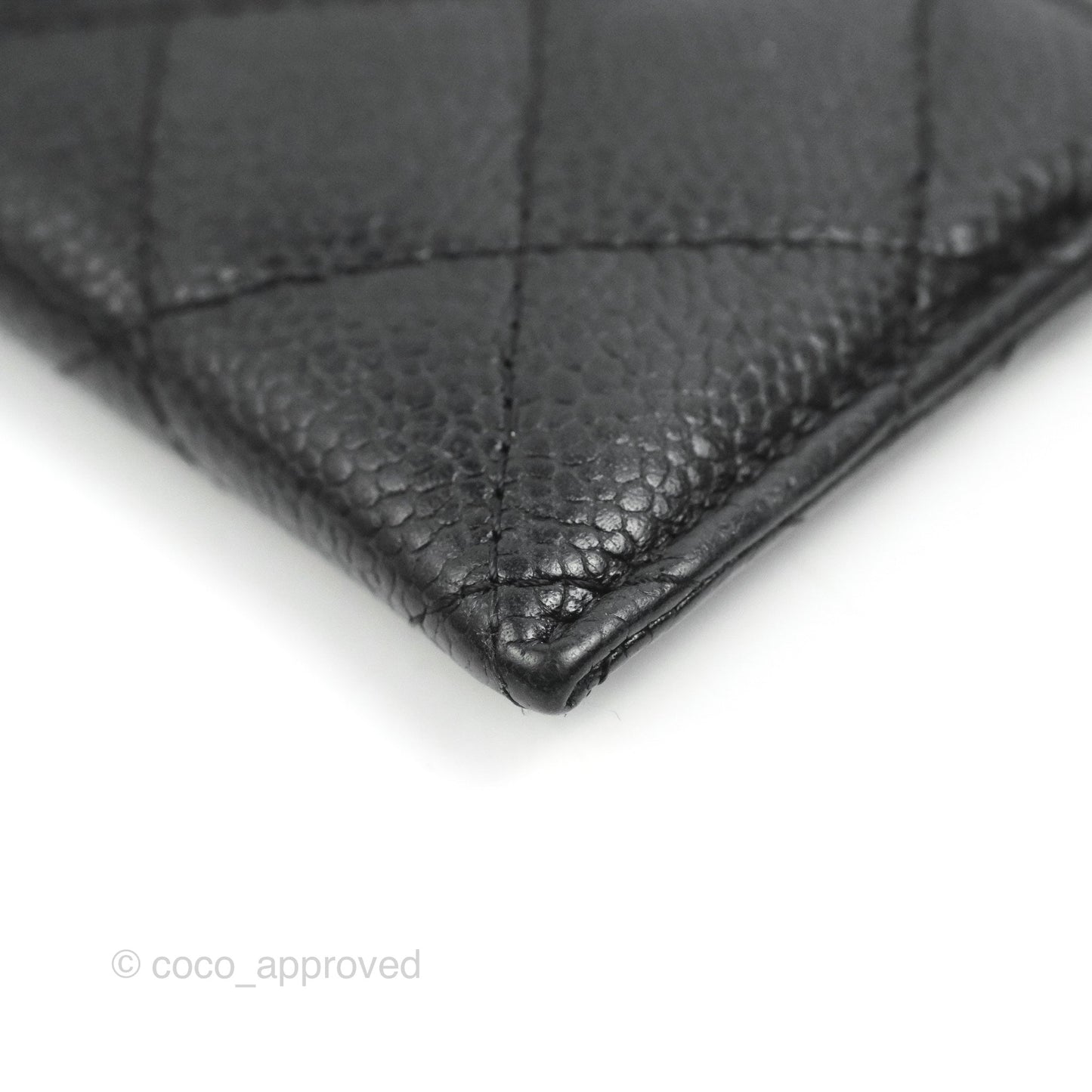 Chanel Classic Flat Card Holder Black Caviar Gold Hardware