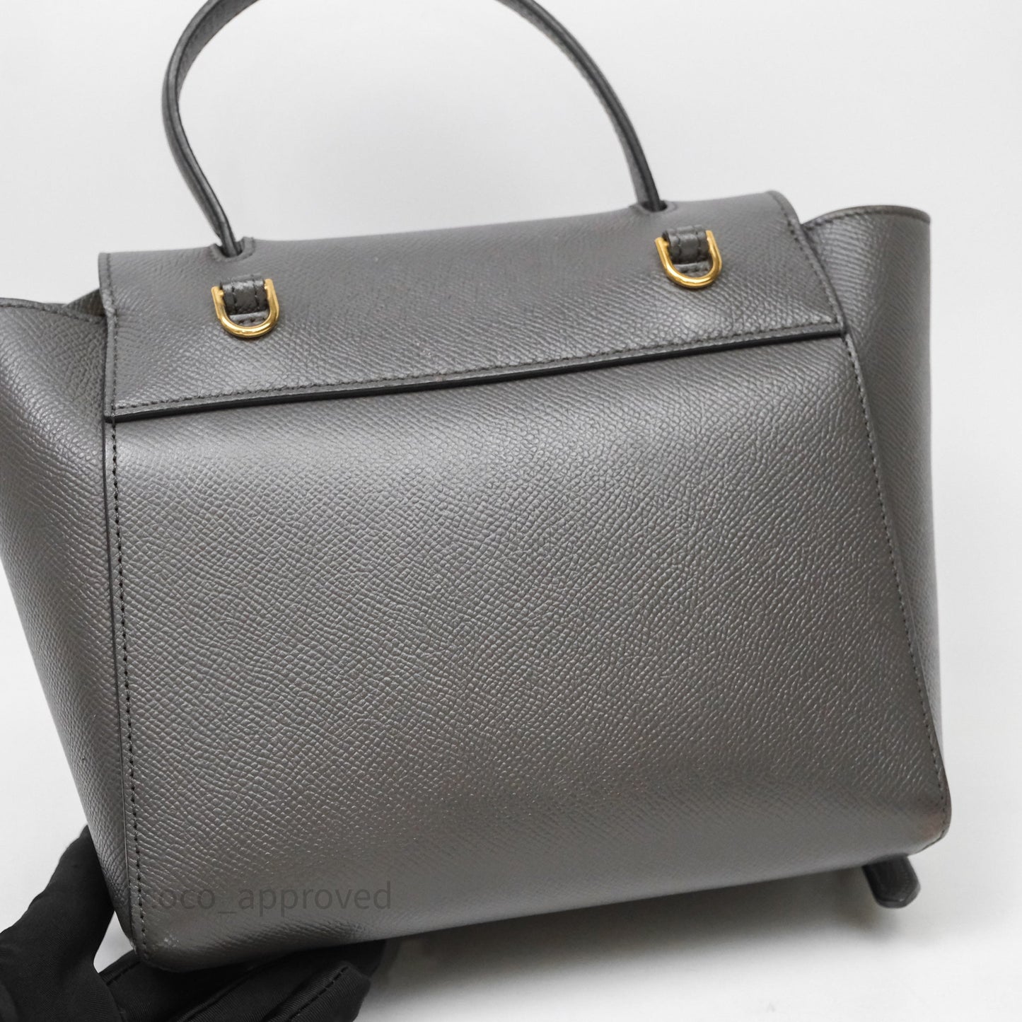 Celine Nano Belt Bag Grey Grained Calfskin Gold Hardware