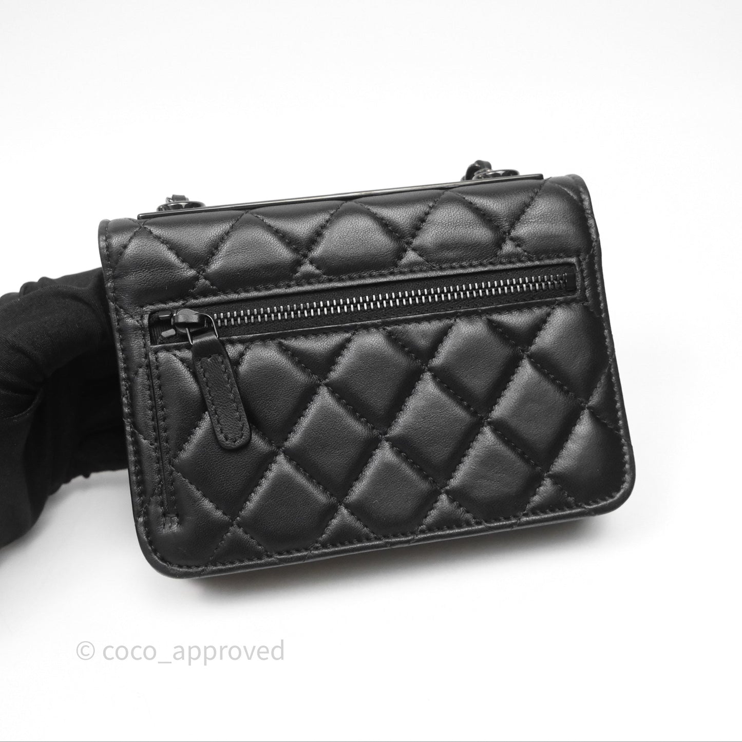 Chanel Mini Quilted Trendy CC WOC Wallet On Chain So Black Lambskin