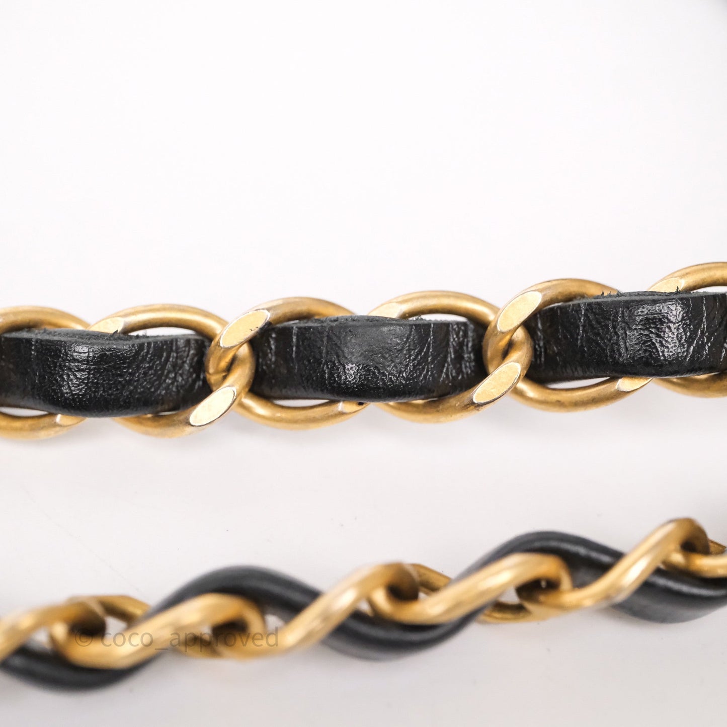 Chanel 22 Small Black Shiny Calfskin Aged Gold Hardware