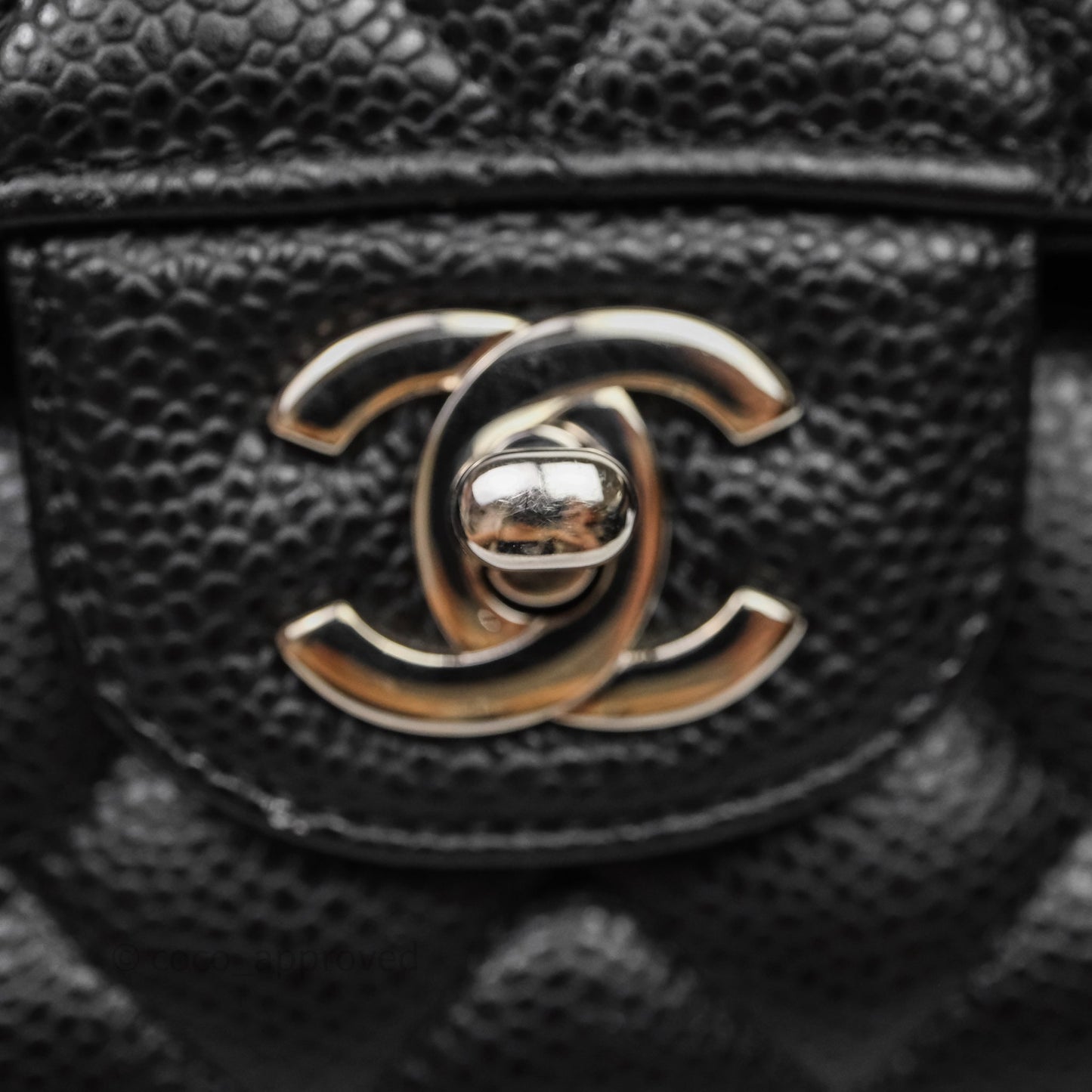 Chanel Classic M/L Medium Flap Quilted Black Caviar Silver Hardware