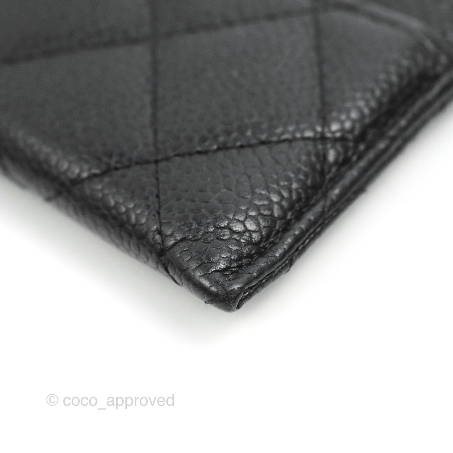 Chanel Classic Flat Card Holder Black Caviar Gold Hardware