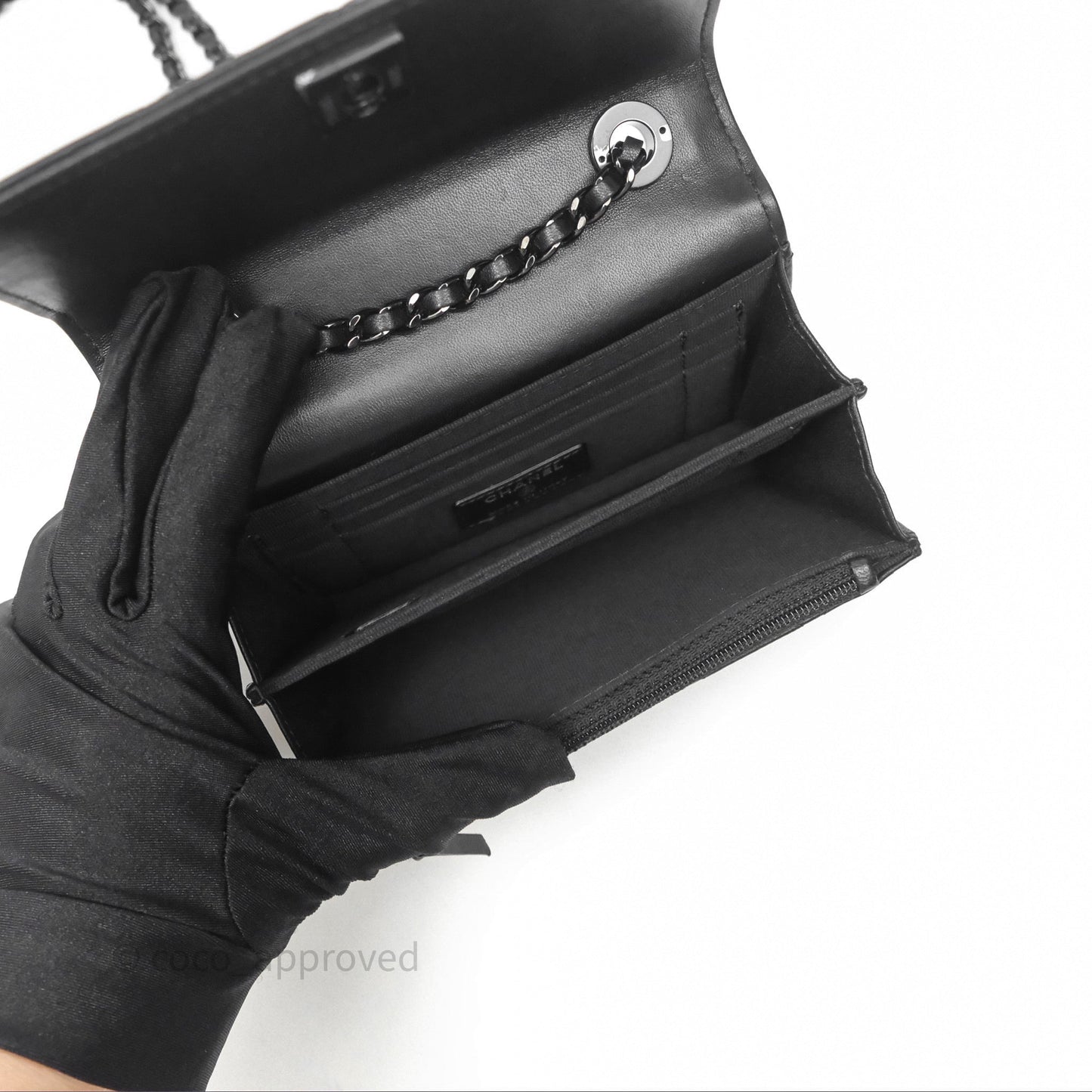 Chanel Mini Quilted Trendy CC WOC Wallet On Chain So Black Lambskin