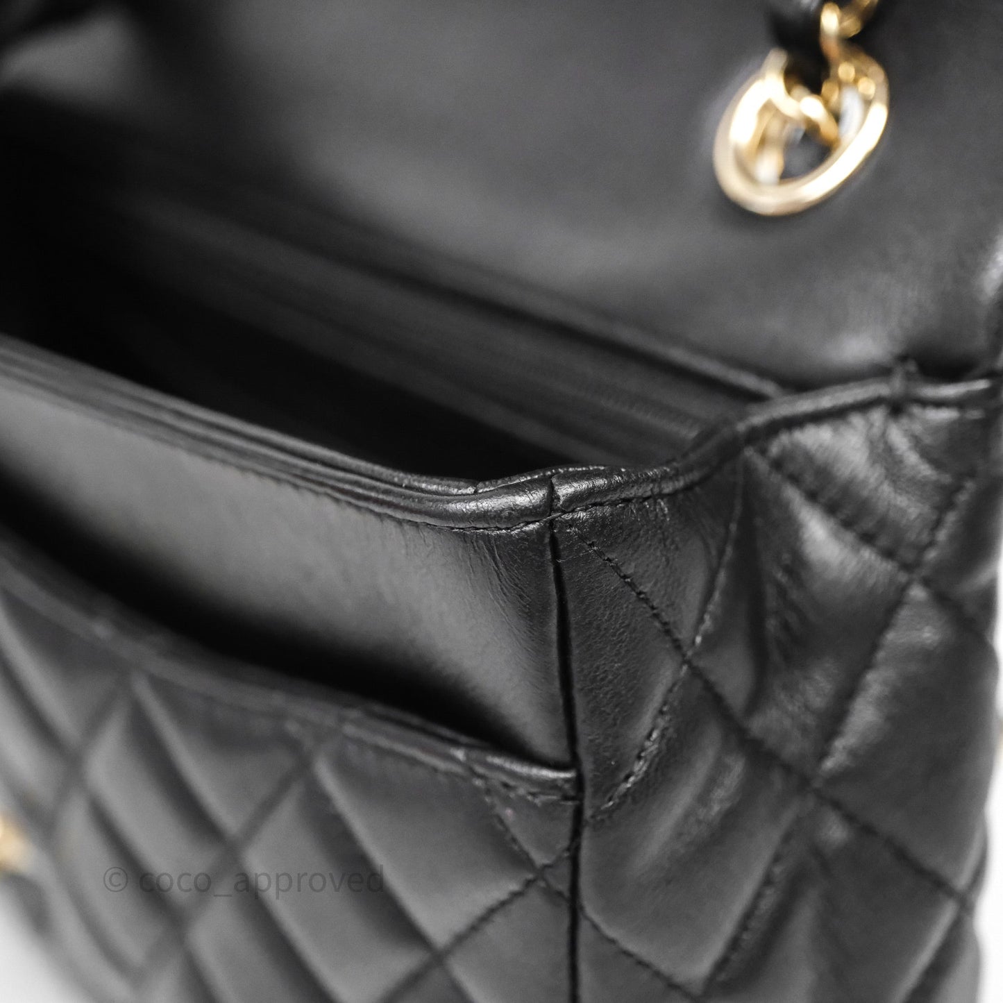 Chanel Classic M/L Medium Flap Bag Valentine Limited Edition Black Lambskin Gold Hardware