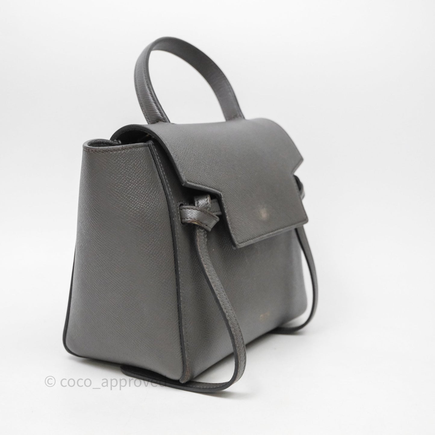 Celine Nano Belt Bag Grey Grained Calfskin Gold Hardware
