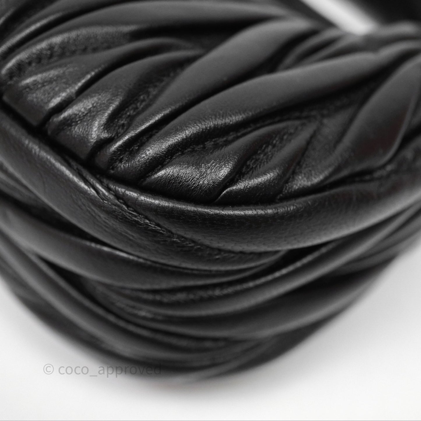 Miu Miu Wander Matelassé Nappa Leather Hobo Mini Bag Black
