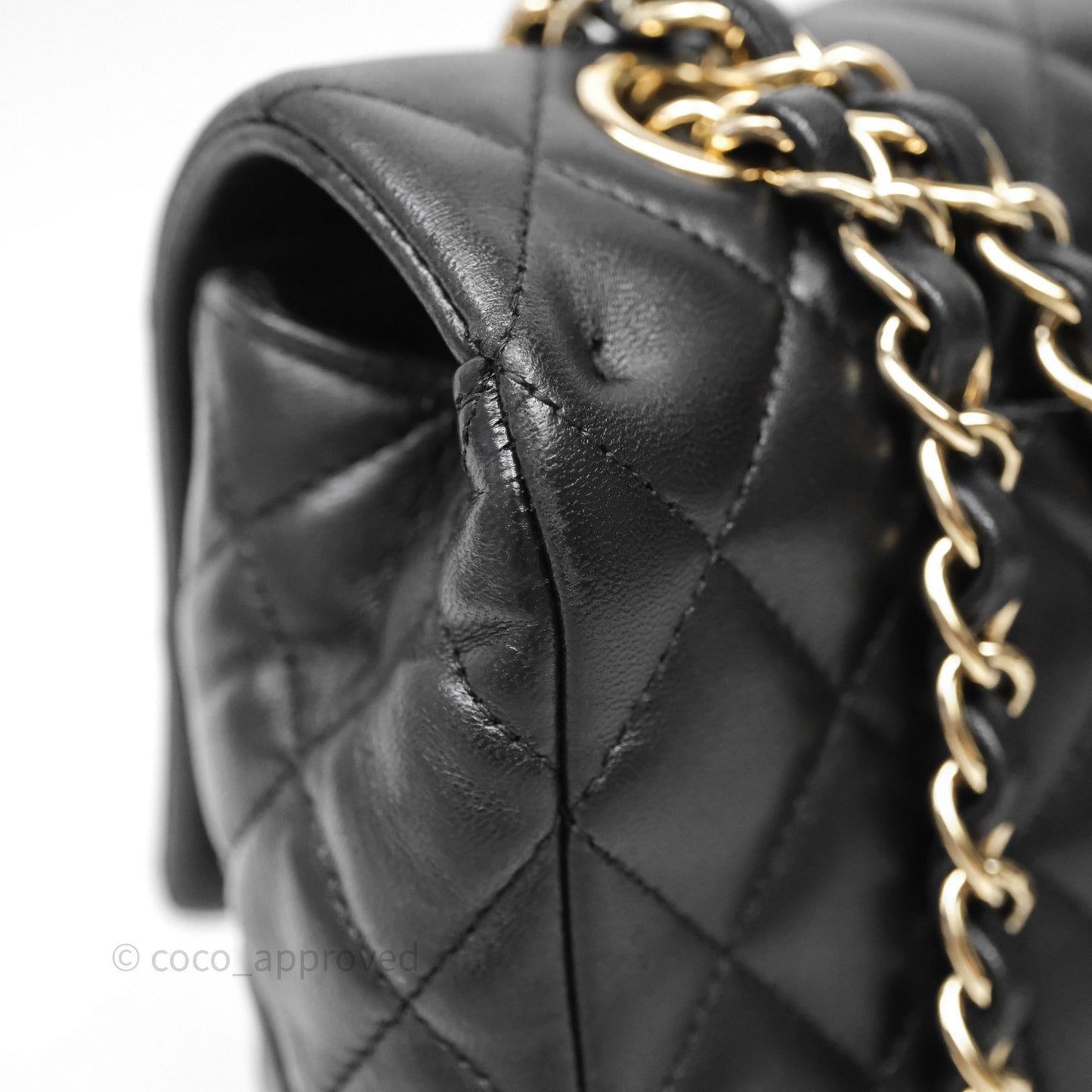 Chanel Classic M/L Medium Flap Bag Valentine Limited Edition Black Lambskin Gold Hardware