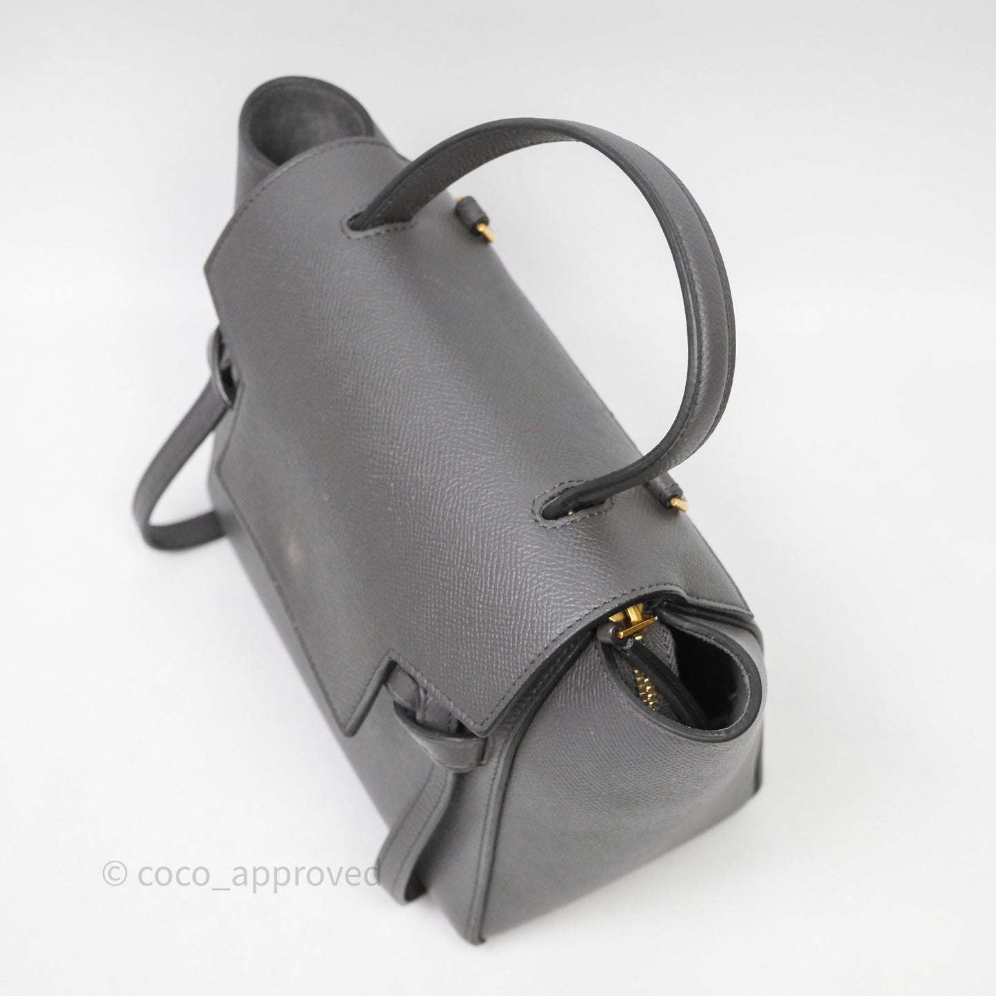 Celine Nano Belt Bag Grey Grained Calfskin Gold Hardware