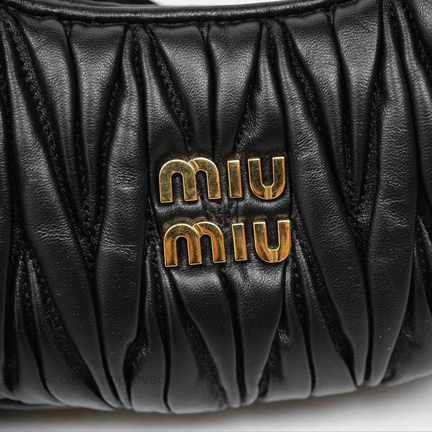 Miu Miu Wander Matelassé Nappa Leather Hobo Mini Bag Black