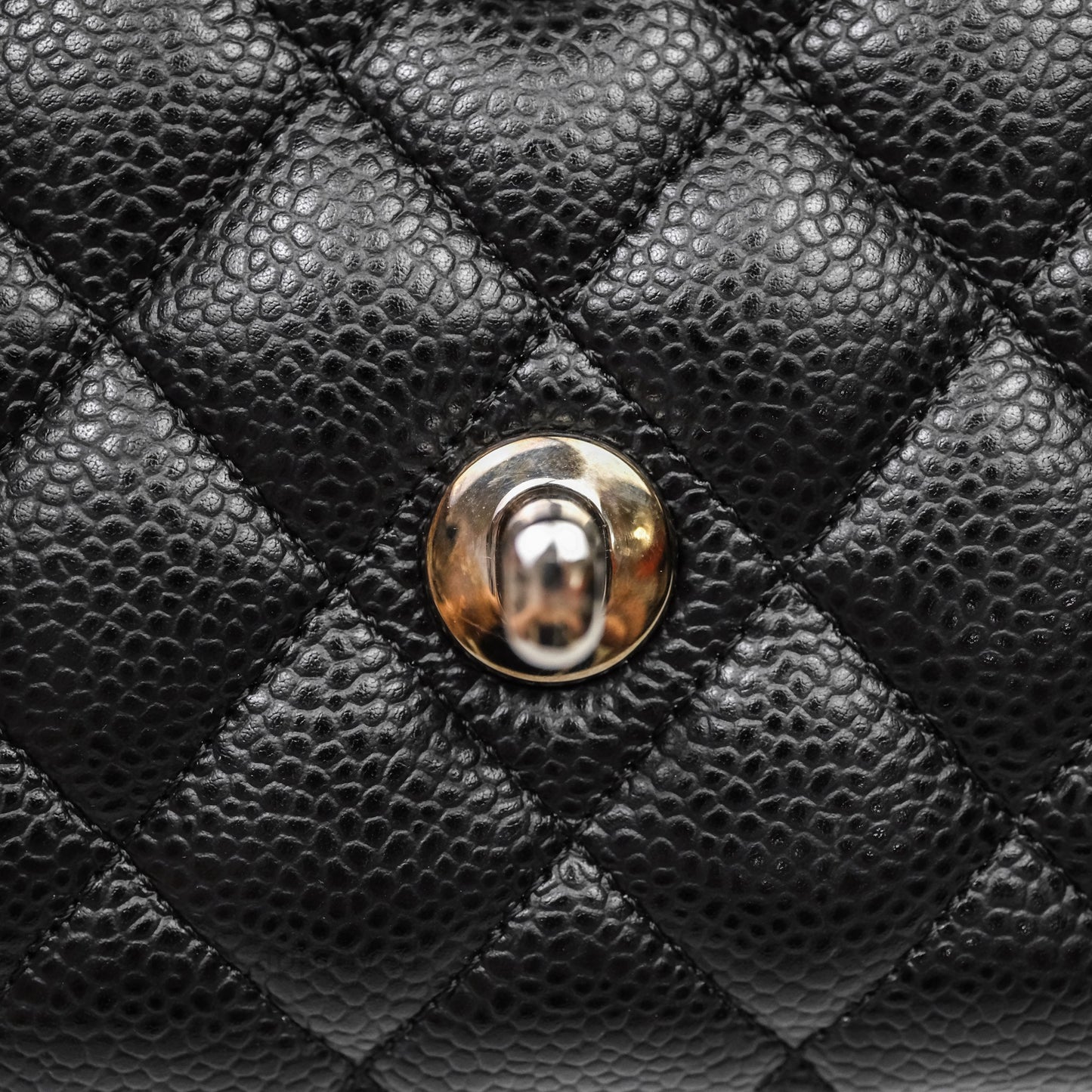 Chanel Classic M/L Medium Flap Quilted Black Caviar Silver Hardware