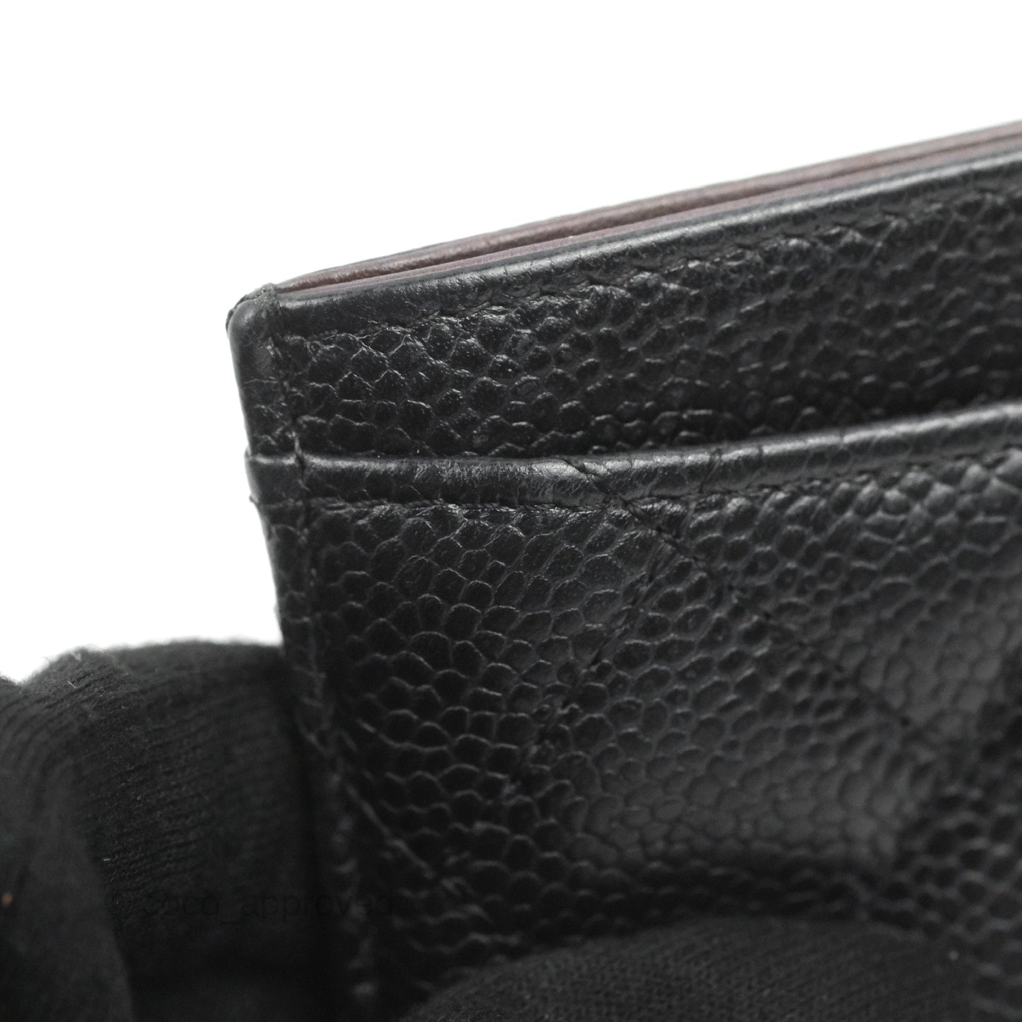 Chanel Classic Flat Card Holder Black Caviar Gold Hardware