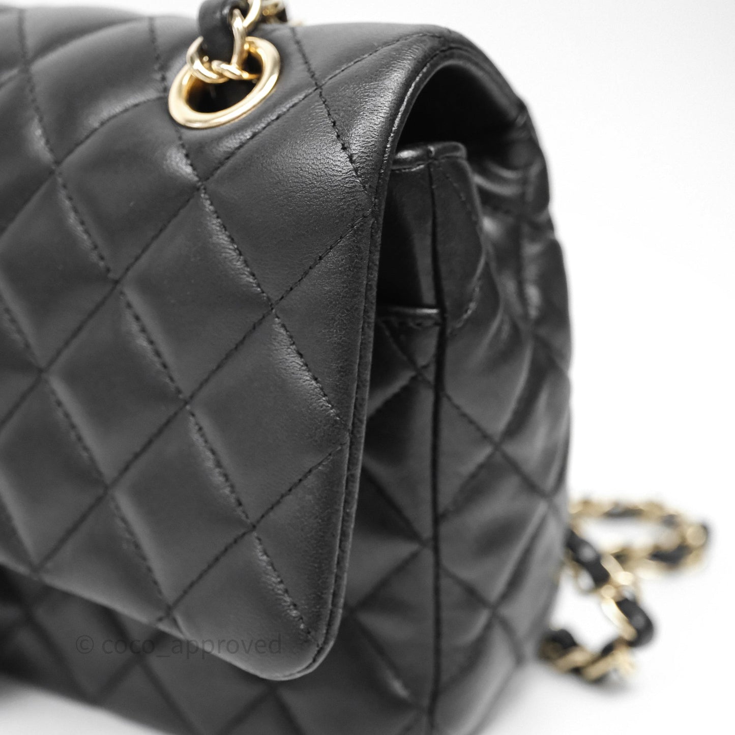 Chanel Classic M/L Medium Flap Bag Valentine Limited Edition Black Lambskin Gold Hardware