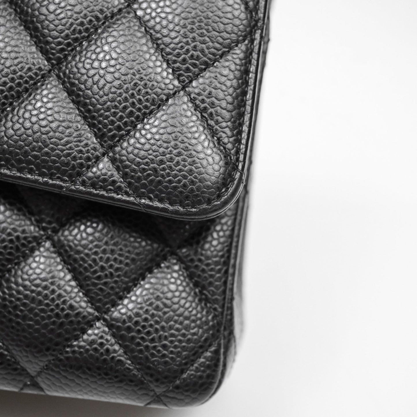 Chanel Classic M/L Medium Flap Quilted Black Caviar Silver Hardware