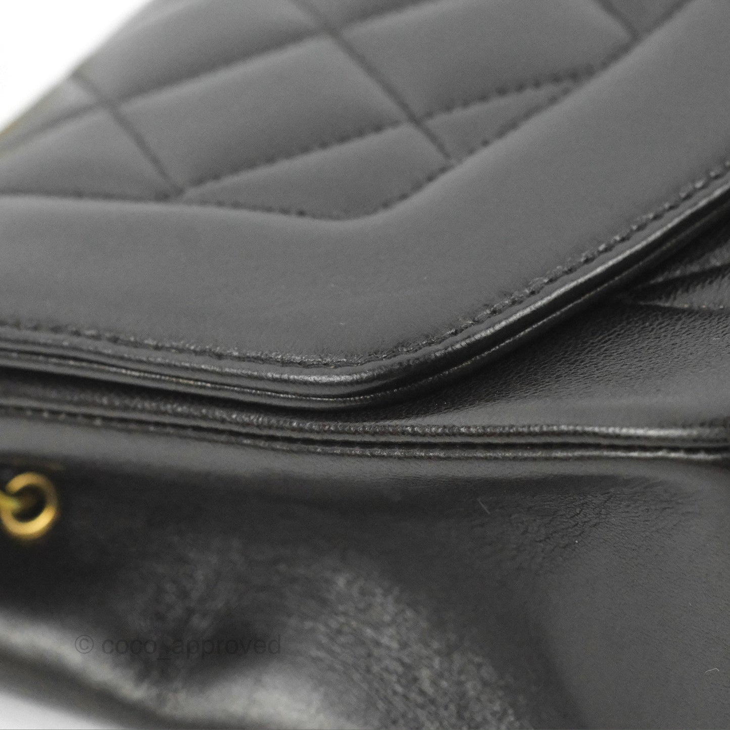 Chanel Vintage Small Quilted Classic Diana Flap Bag Black Lambskin 24K Gold Hardware