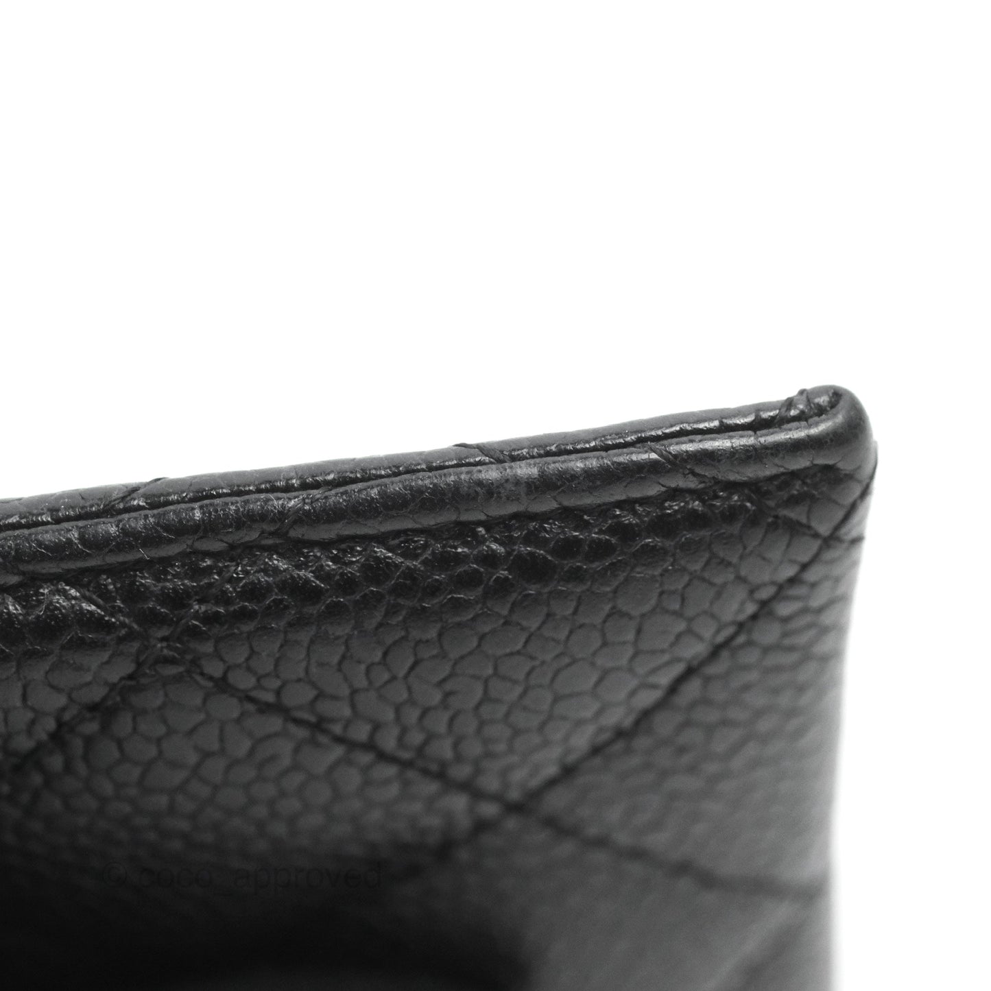 Chanel Classic Flat Card Holder Black Caviar Gold Hardware