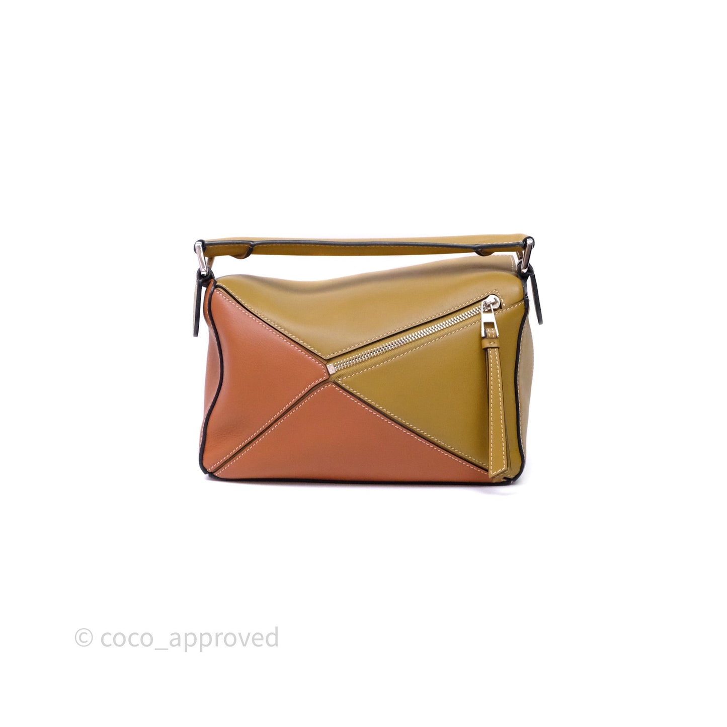 Loewe Small Puzzle Bag Khaki/ Tan Silver Hardware