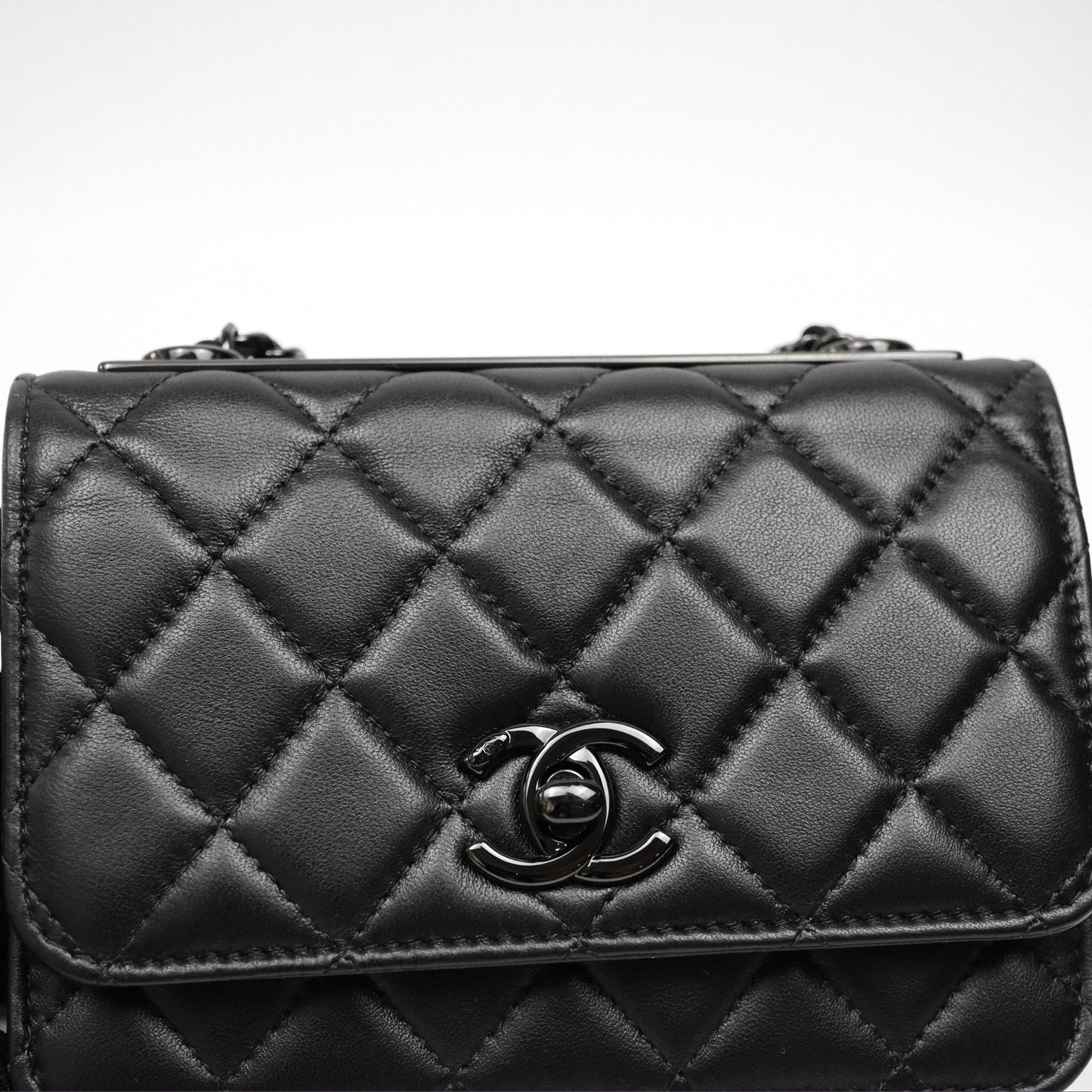 Chanel Mini Quilted Trendy CC WOC Wallet On Chain So Black Lambskin