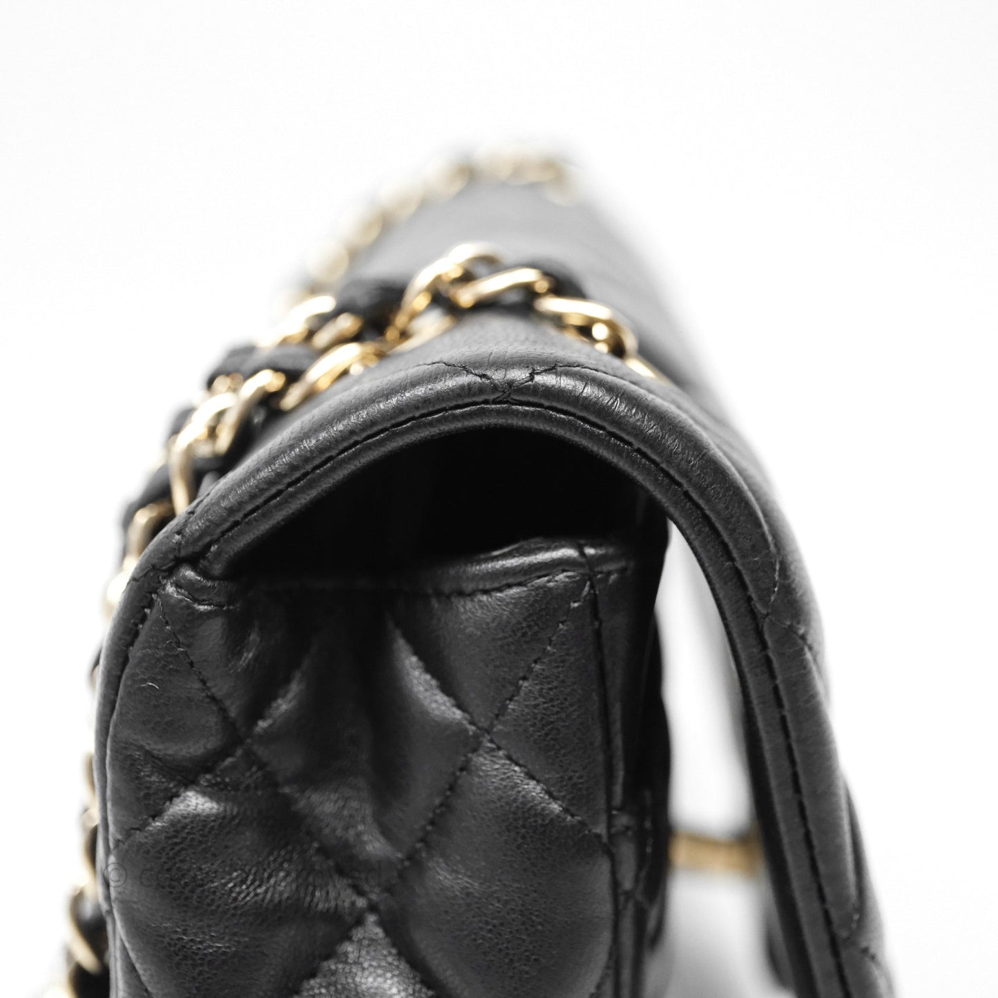 Chanel Classic M/L Medium Flap Bag Valentine Limited Edition Black Lambskin Gold Hardware