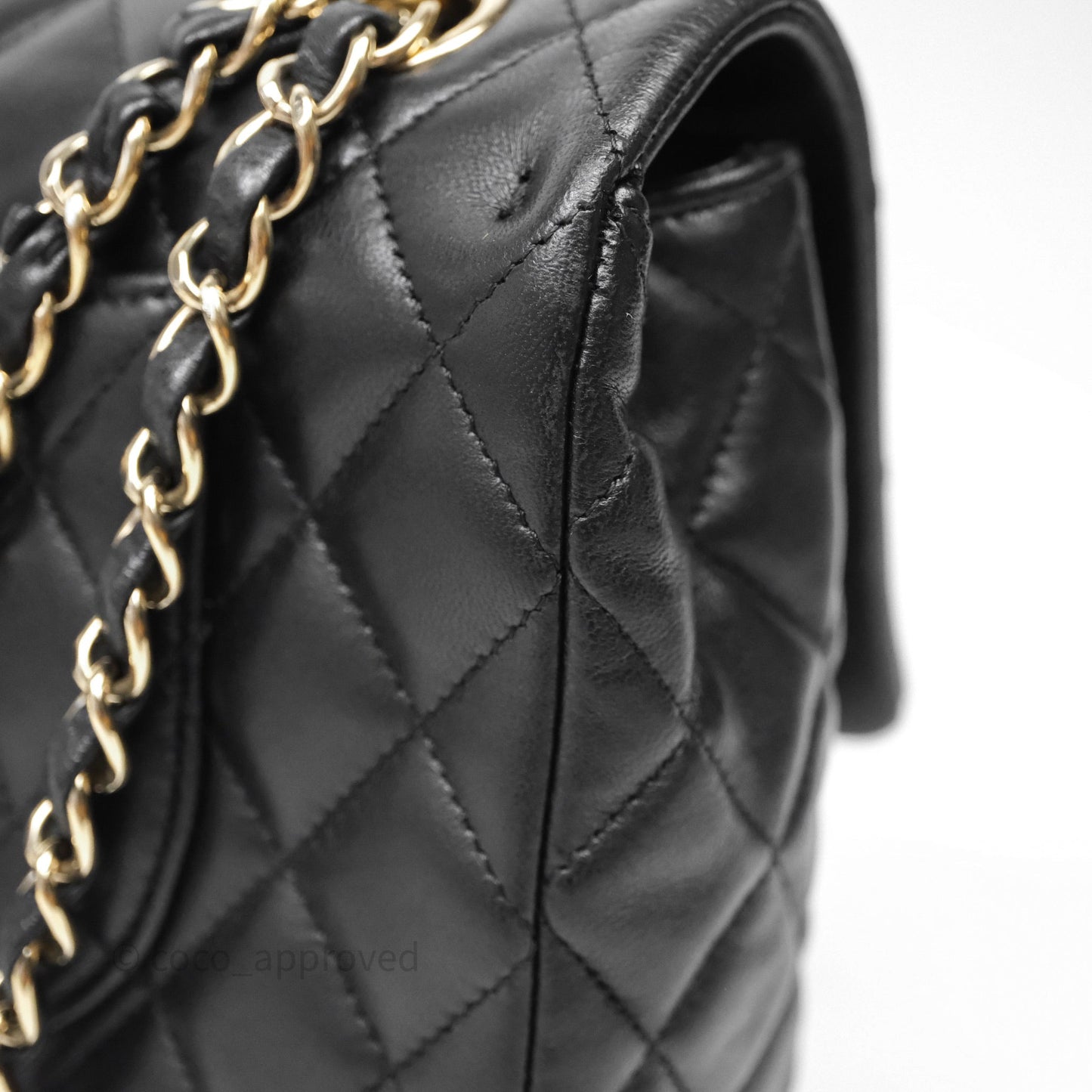 Chanel Classic M/L Medium Flap Bag Valentine Limited Edition Black Lambskin Gold Hardware