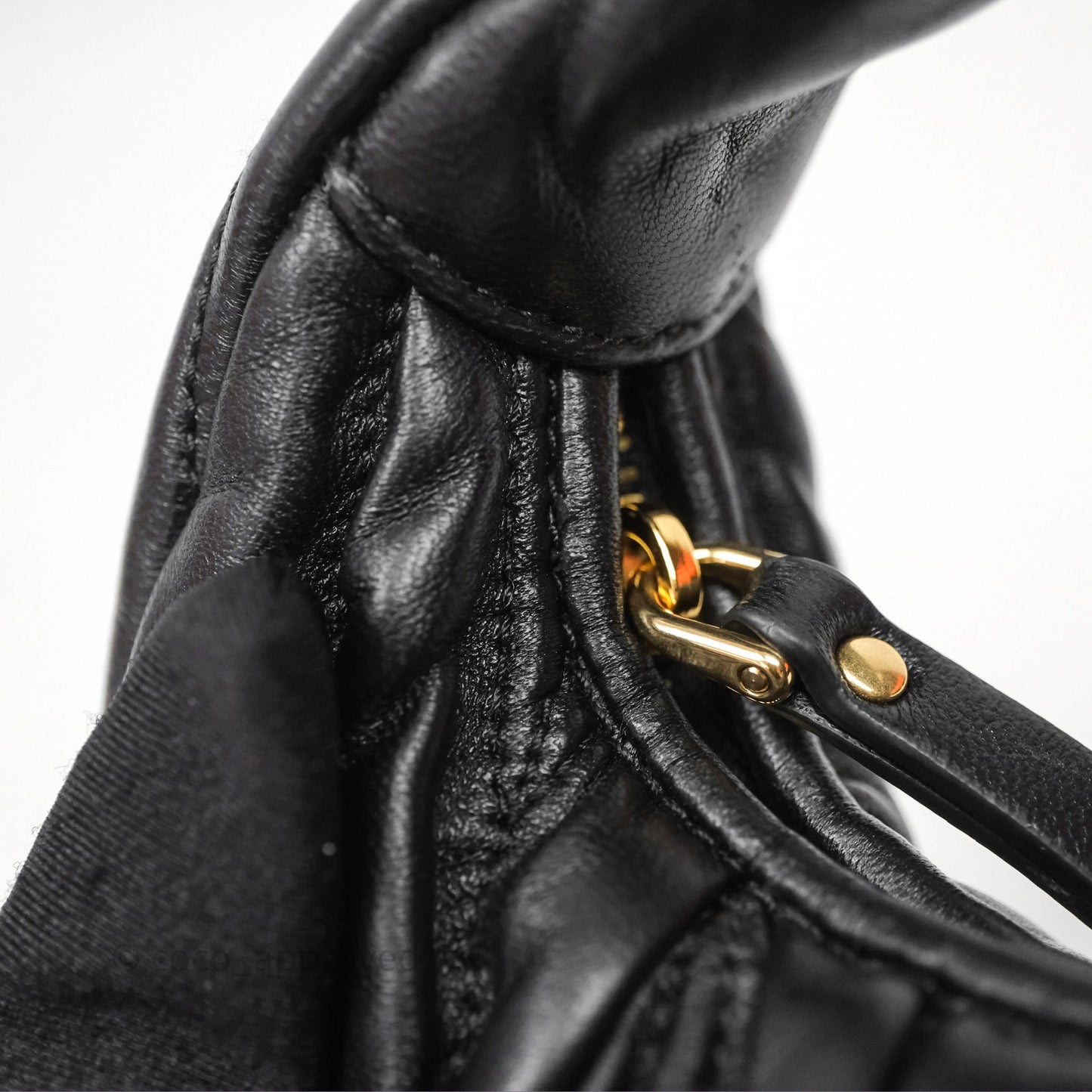 Miu Miu Wander Matelassé Nappa Leather Hobo Mini Bag Black