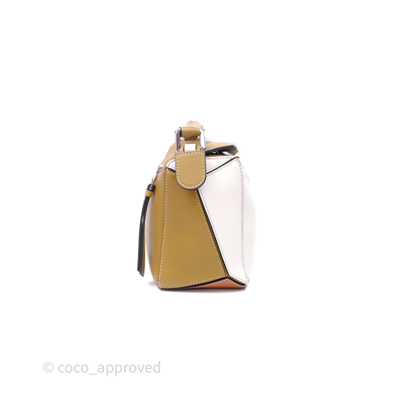 Loewe Small Puzzle Bag Khaki/ Tan Silver Hardware