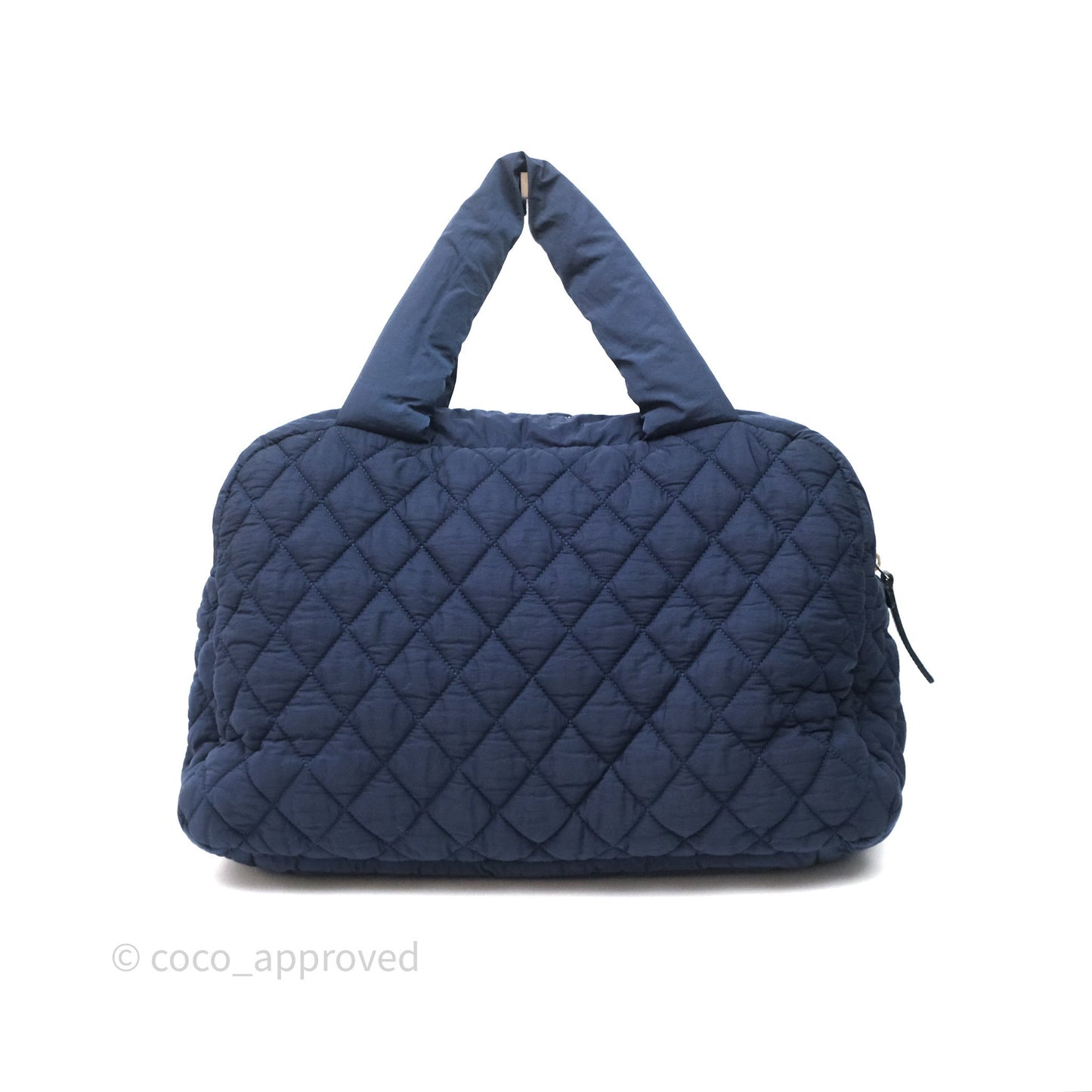 Chanel Coco Cocoon Tote Bag Navy Nylon Sliver Hardware