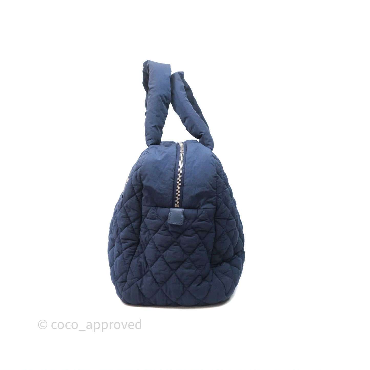 Chanel Coco Cocoon Tote Bag Navy Nylon Sliver Hardware