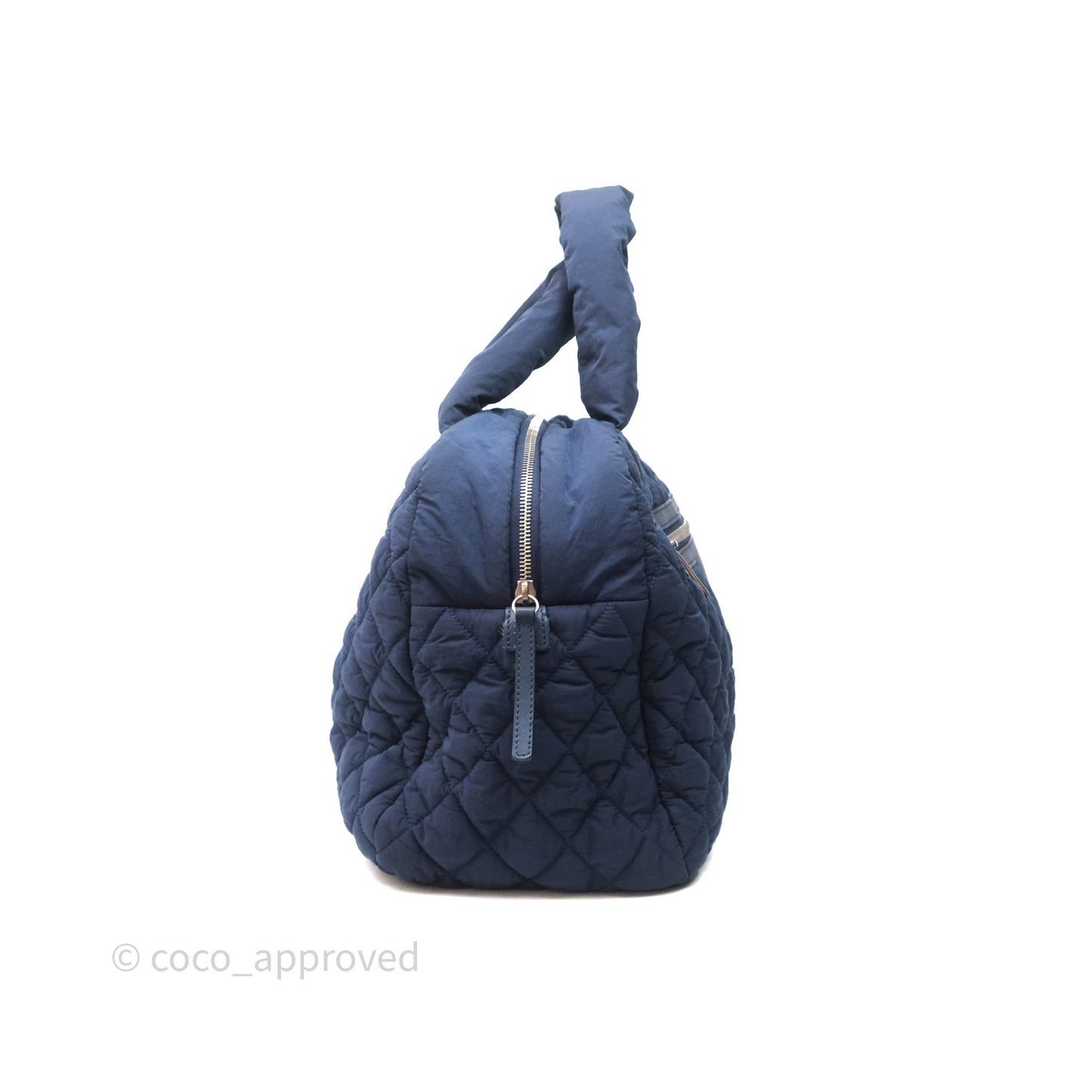 Chanel Coco Cocoon Tote Bag Navy Nylon Sliver Hardware