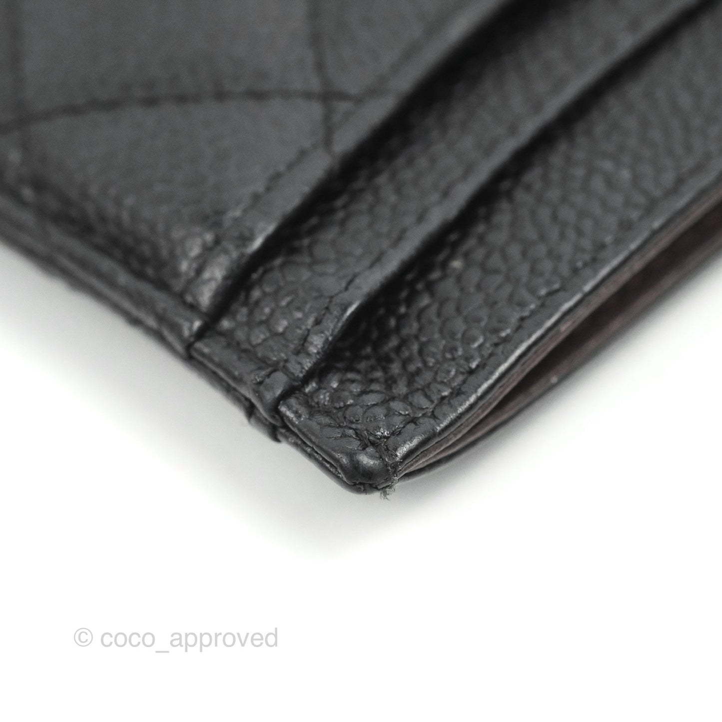 Chanel Classic Flat Card Holder Black Caviar Gold Hardware
