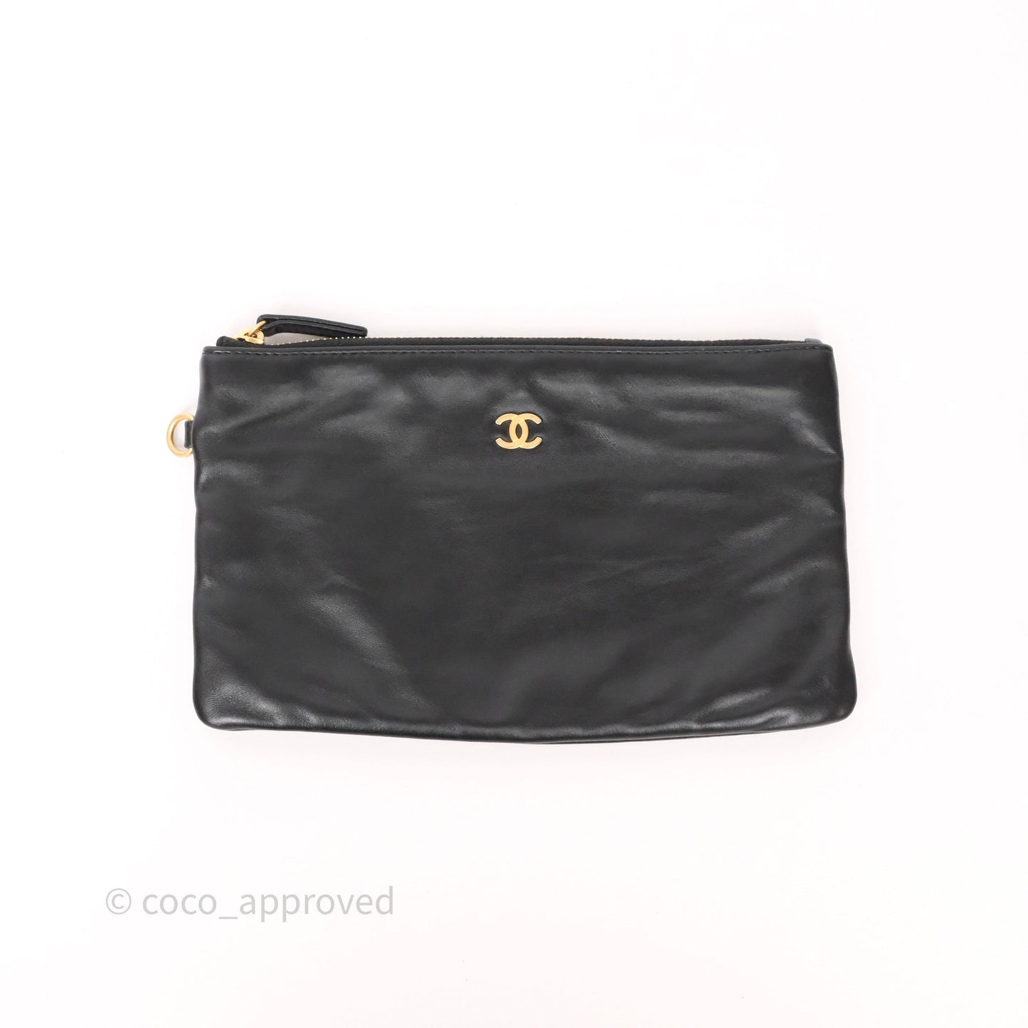 Chanel 22 Small Black Shiny Calfskin Aged Gold Hardware