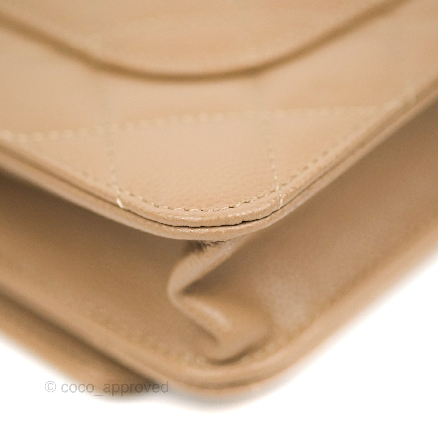 Chanel Quilted Classic Wallet on Chain WOC Dark Beige Caviar Gold Hardware