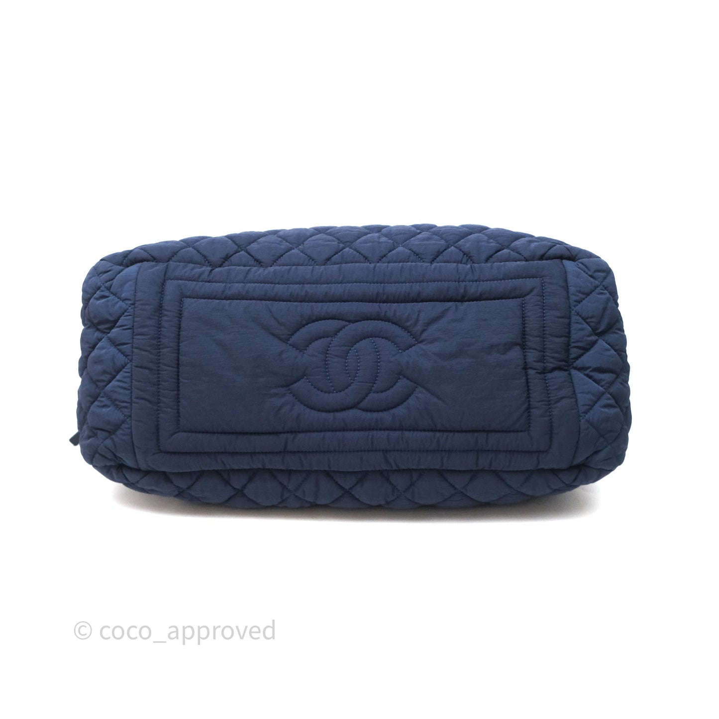 Chanel Coco Cocoon Tote Bag Navy Nylon Sliver Hardware
