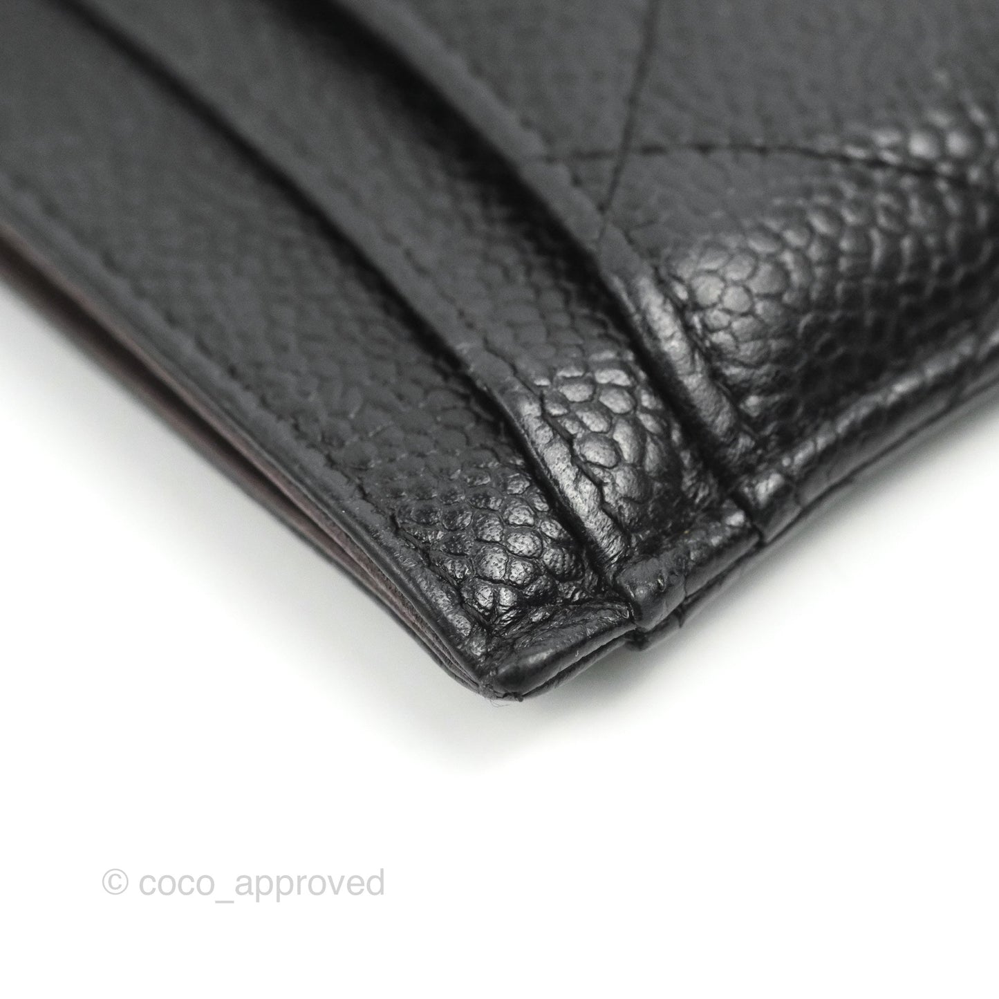 Chanel Classic Flat Card Holder Black Caviar Gold Hardware