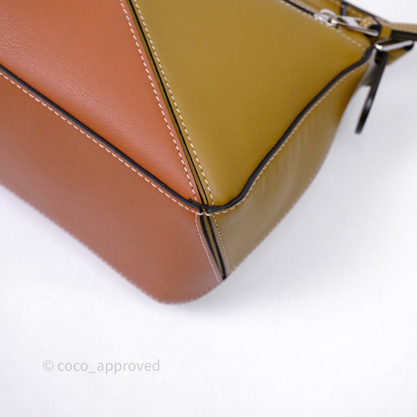 Loewe Small Puzzle Bag Khaki/ Tan Silver Hardware