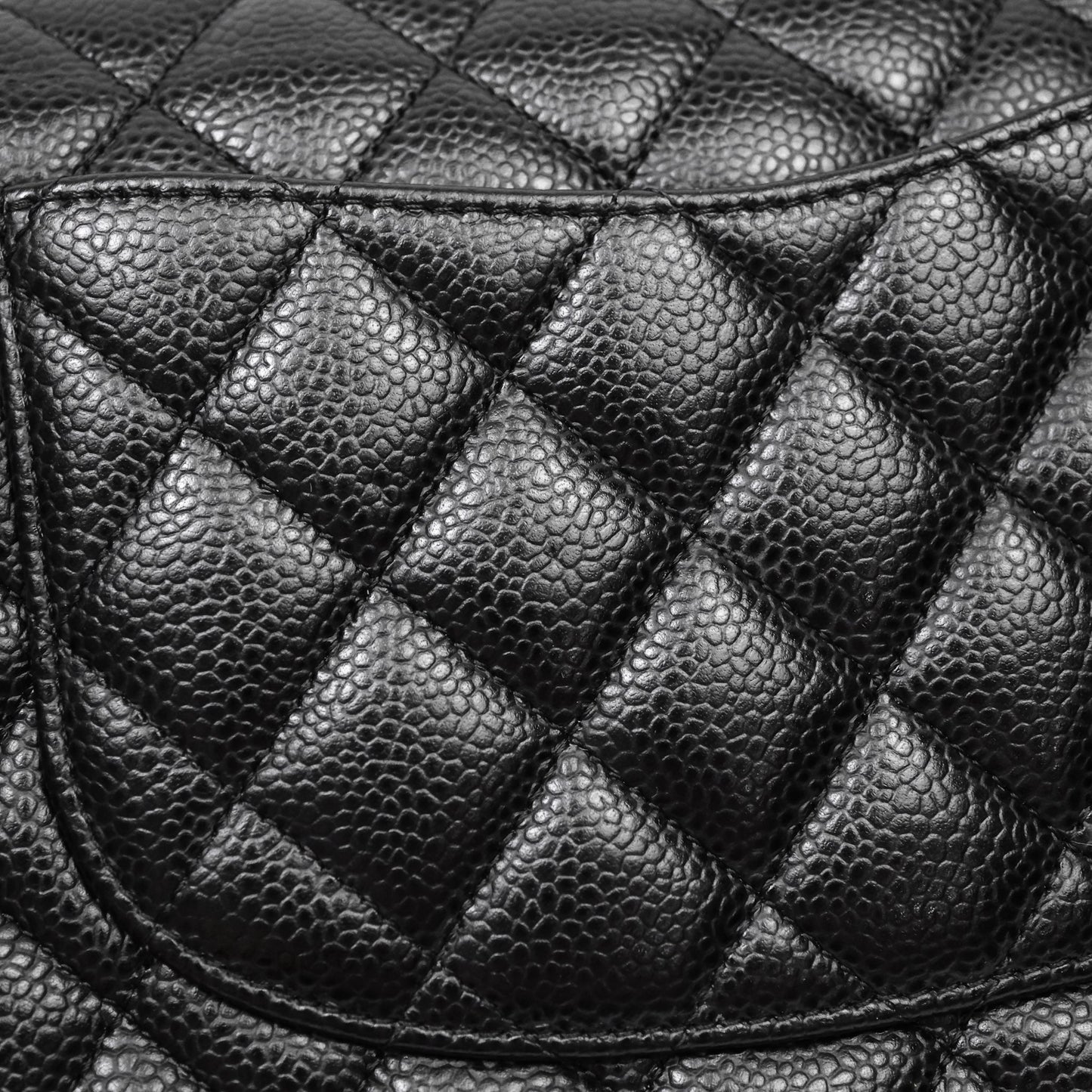 Chanel Classic M/L Medium Flap Quilted Black Caviar Silver Hardware