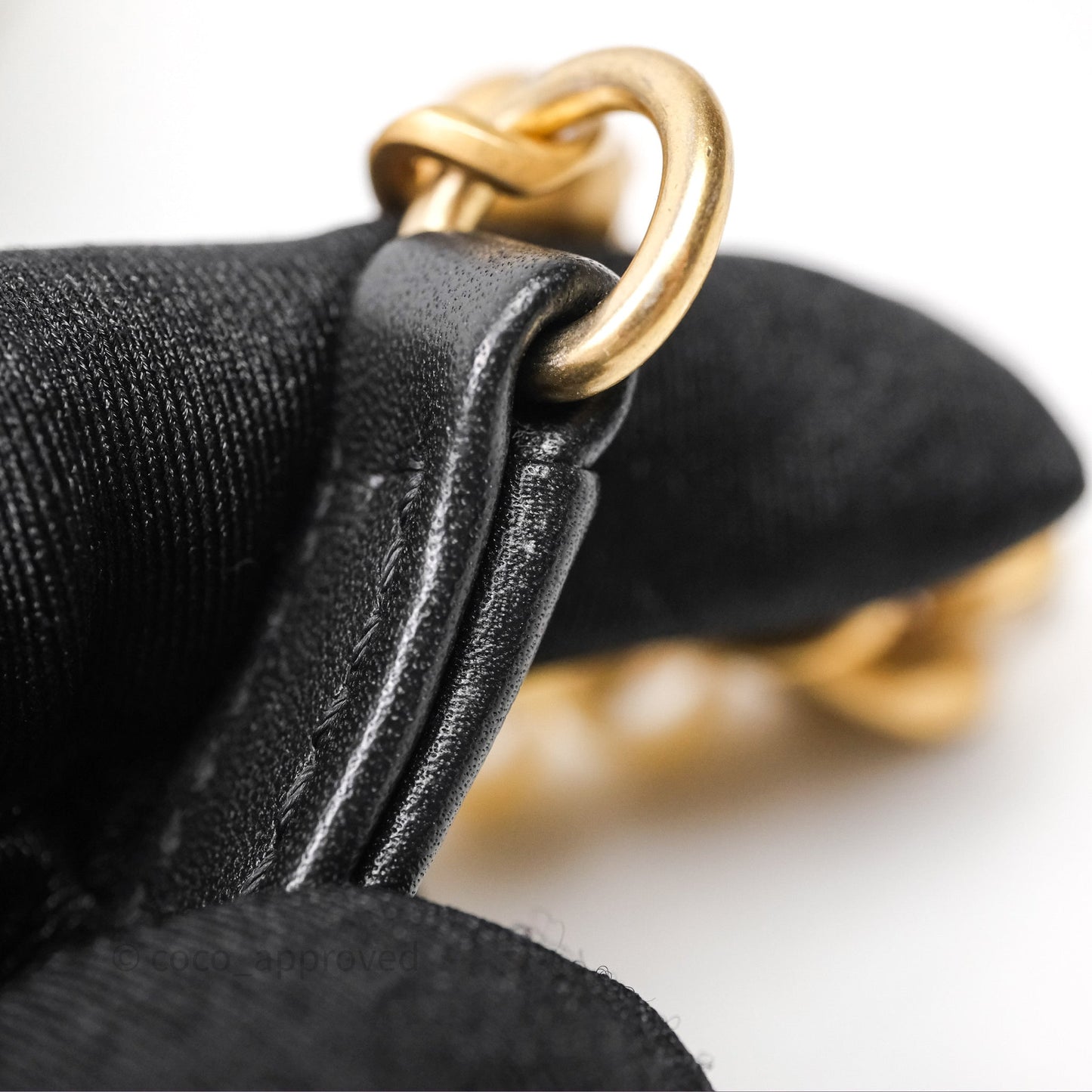 Chanel Small Pearl Hobo Bag Black Calfskin Aged Gold Hardware