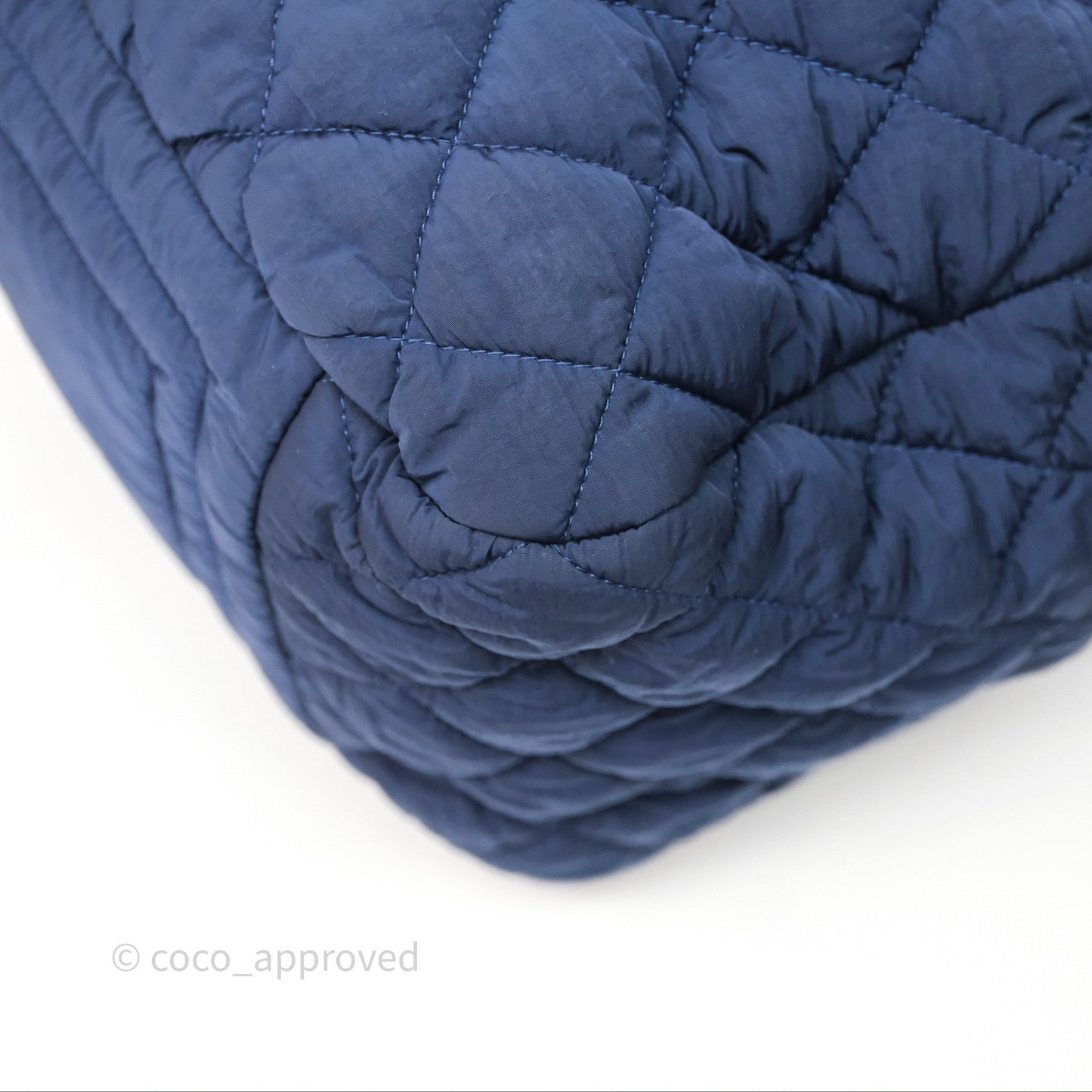 Chanel Coco Cocoon Tote Bag Navy Nylon Sliver Hardware