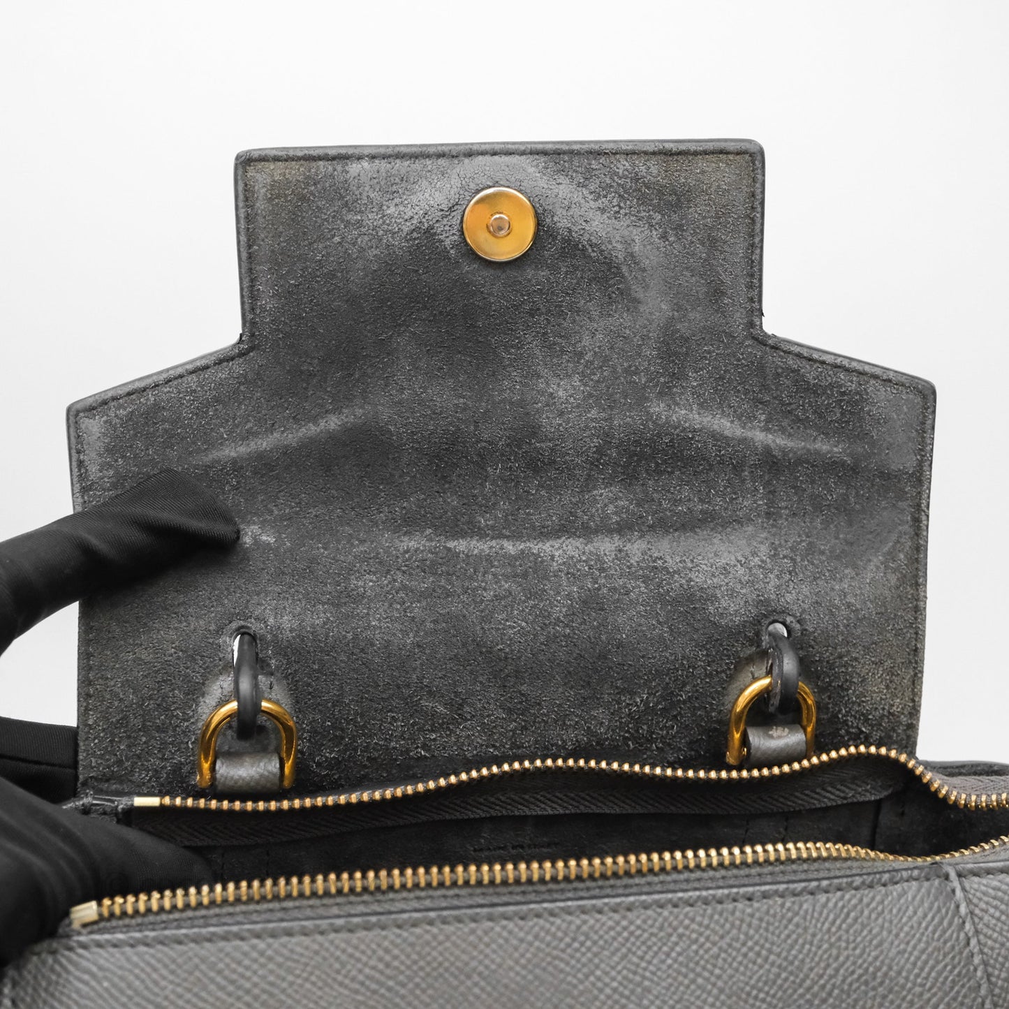 Celine Nano Belt Bag Grey Grained Calfskin Gold Hardware