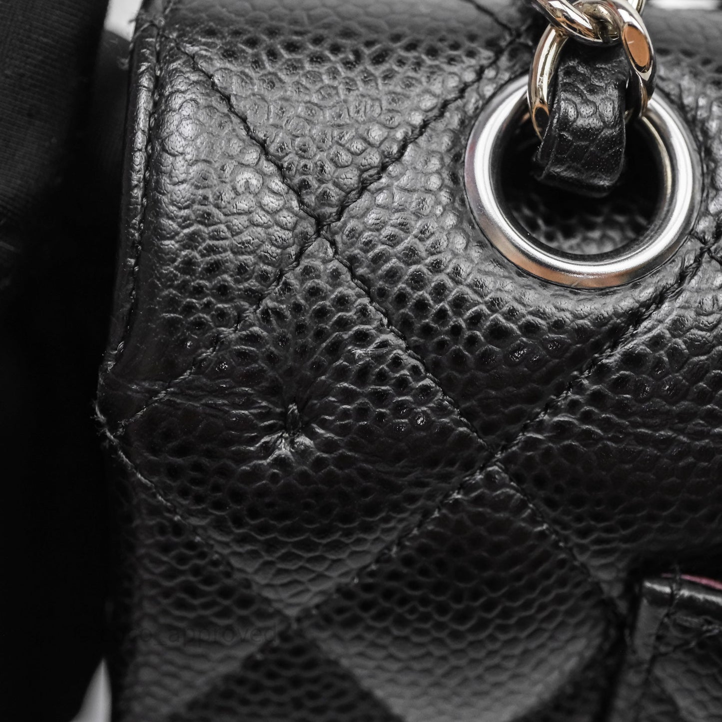 Chanel Classic M/L Medium Flap Quilted Black Caviar Silver Hardware