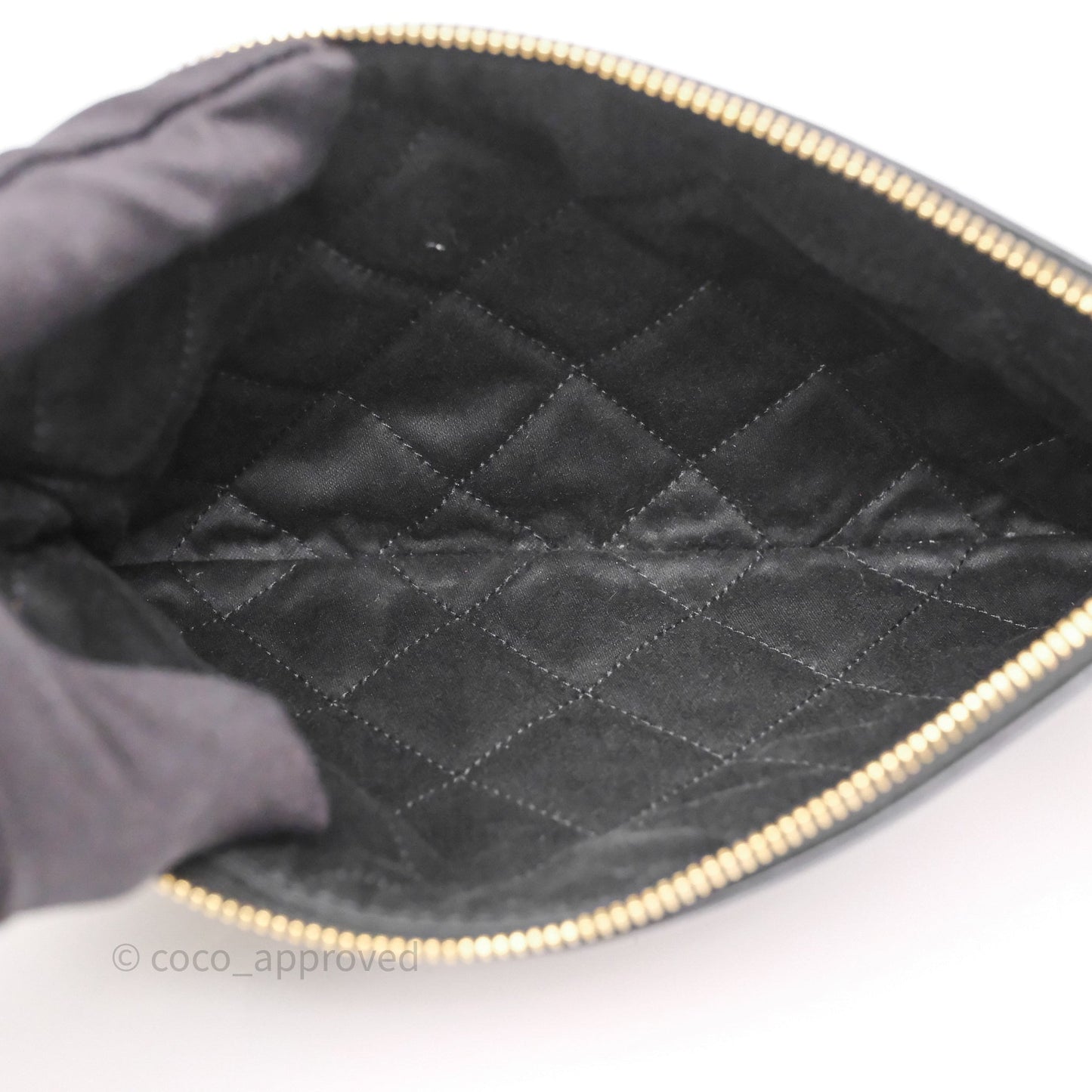 Chanel 22 Small Black Shiny Calfskin Aged Gold Hardware