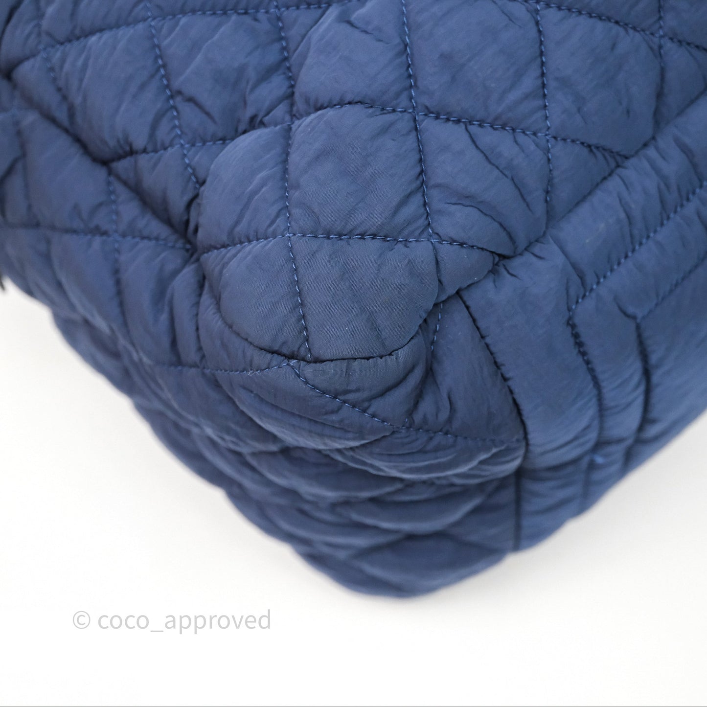 Chanel Coco Cocoon Tote Bag Navy Nylon Sliver Hardware