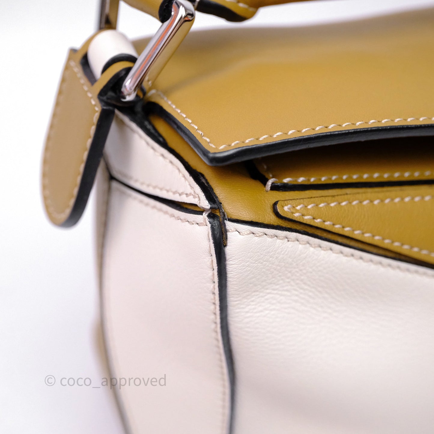 Loewe Small Puzzle Bag Khaki/ Tan Silver Hardware