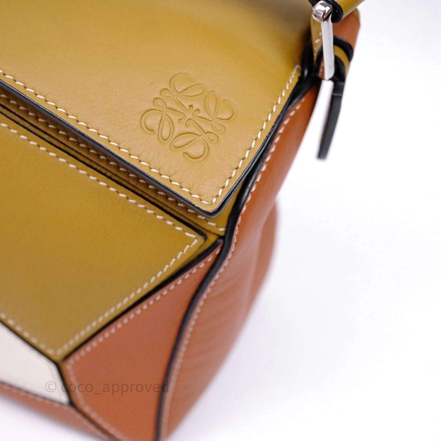 Loewe Small Puzzle Bag Khaki/ Tan Silver Hardware