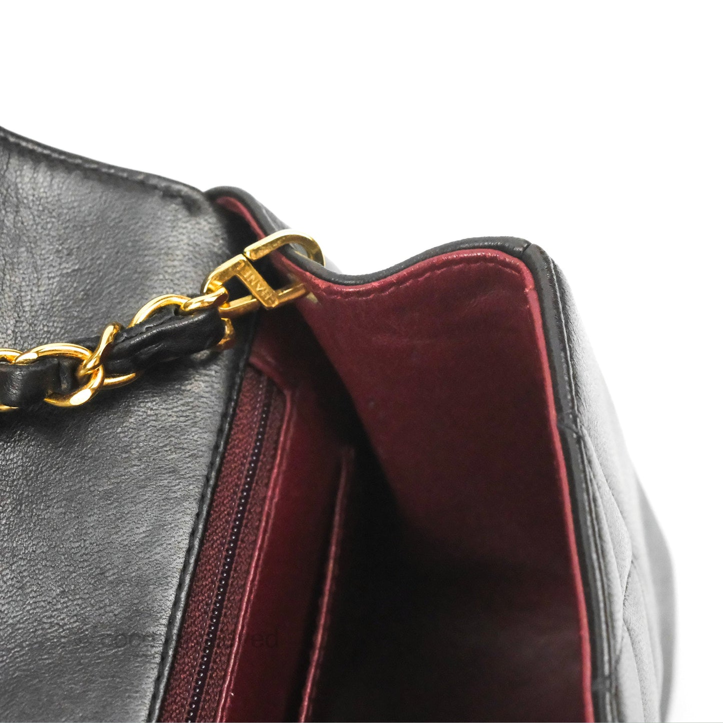 Chanel Vintage Small Quilted Classic Diana Flap Bag Black Lambskin 24K Gold Hardware