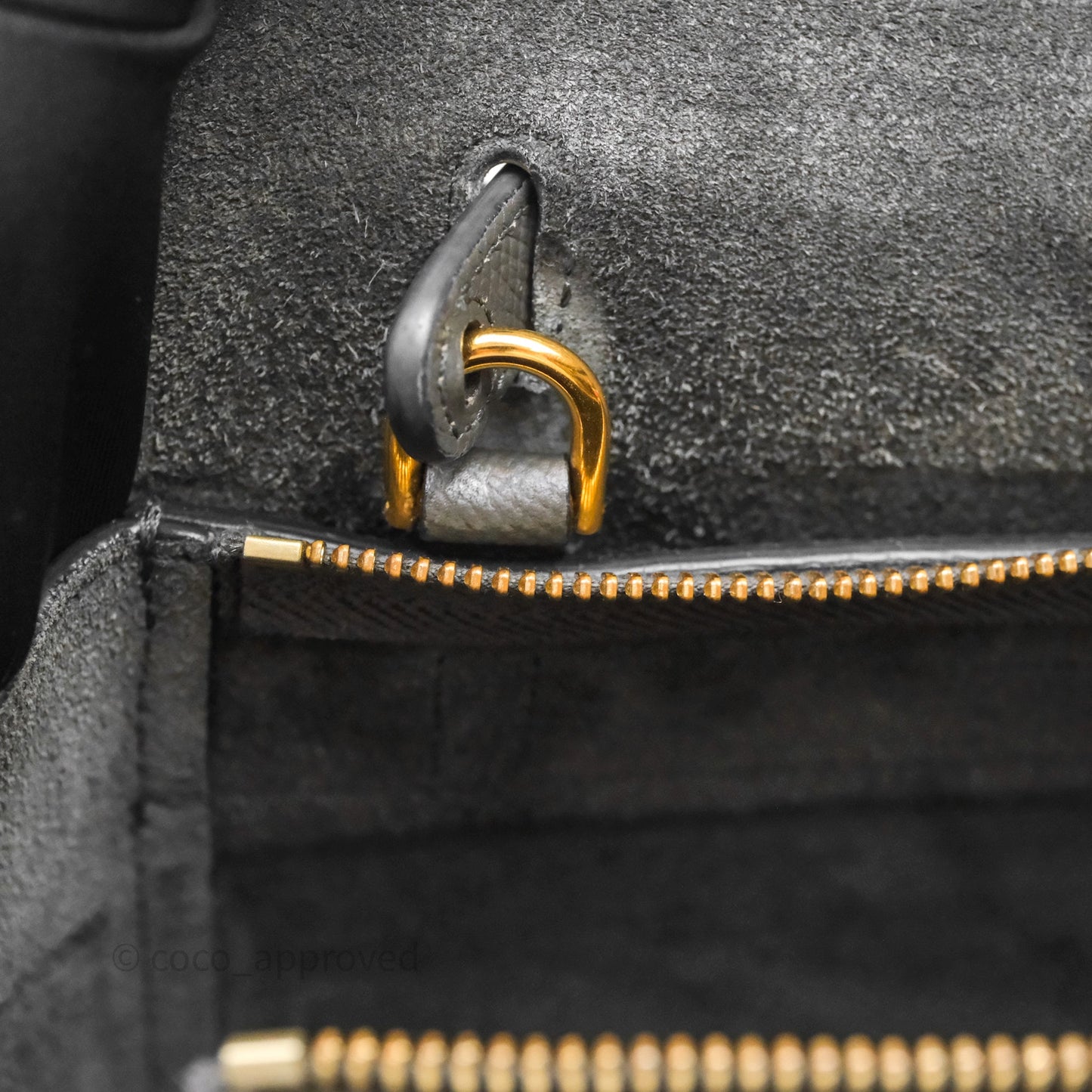 Celine Nano Belt Bag Grey Grained Calfskin Gold Hardware