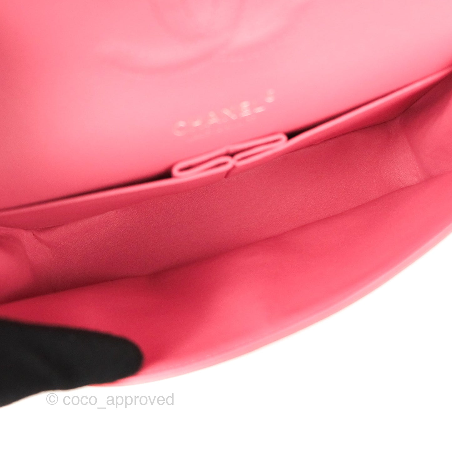 Chanel Classic M/L Medium Double Flap Pink Lambskin Silver Hardware