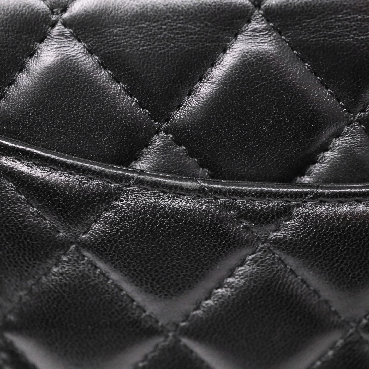 Chanel All Slide Wallet on Chain WOC Adjustable Chain Quilted Black Lambskin